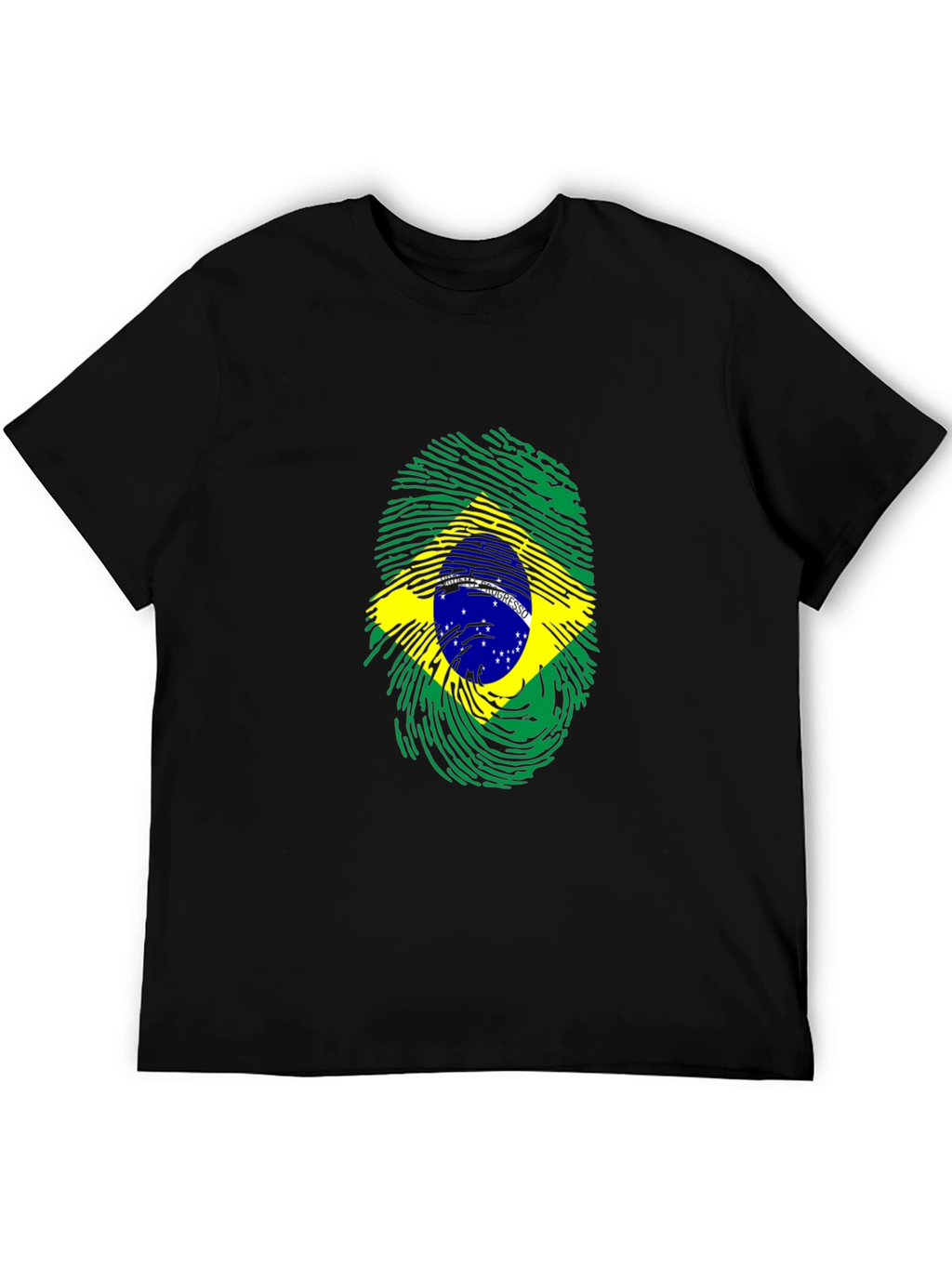 Brazil Flag Fingerprint Graphic Tee