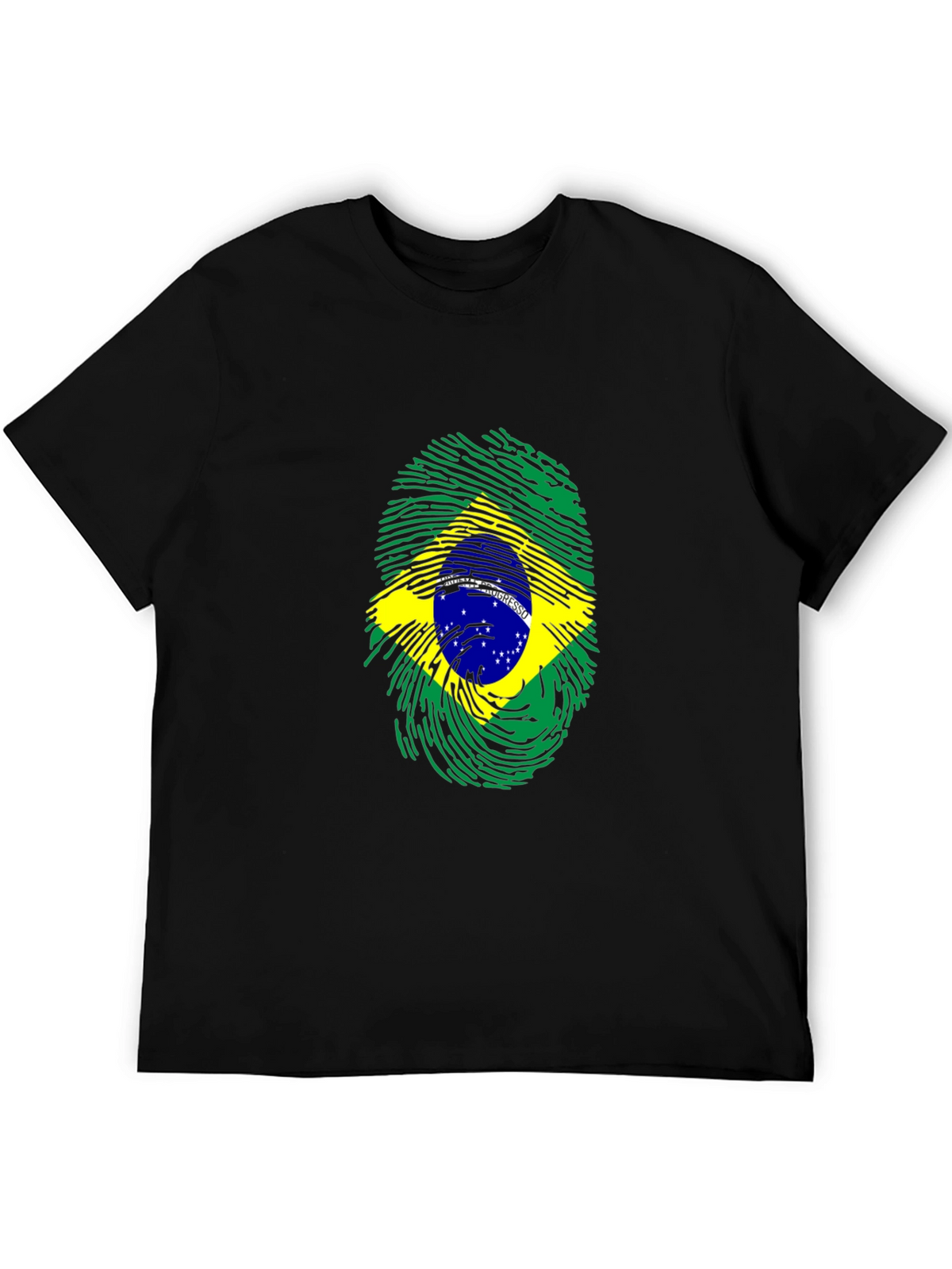 Brazil Flag Fingerprint Graphic Tee
