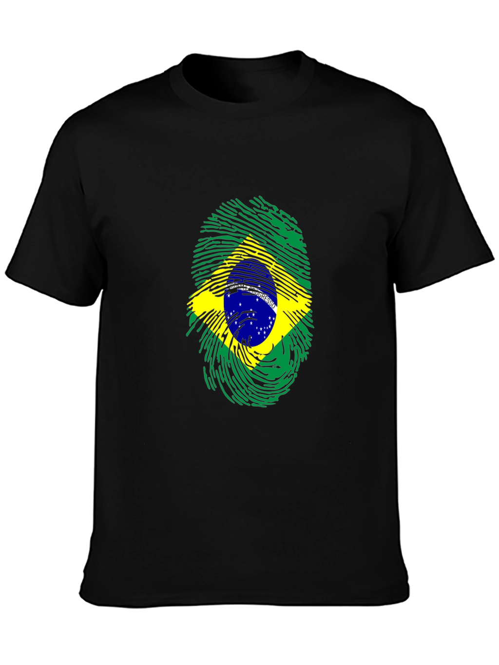 Brazil Flag Fingerprint Graphic Tee