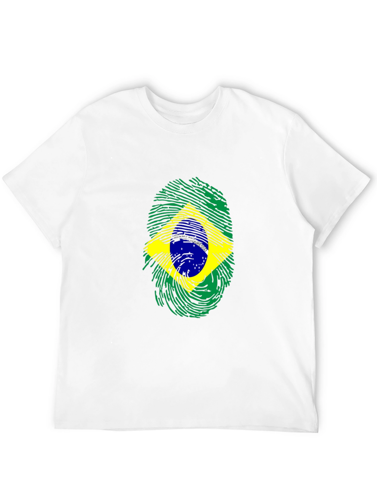 Brazil Flag Fingerprint Graphic Tee