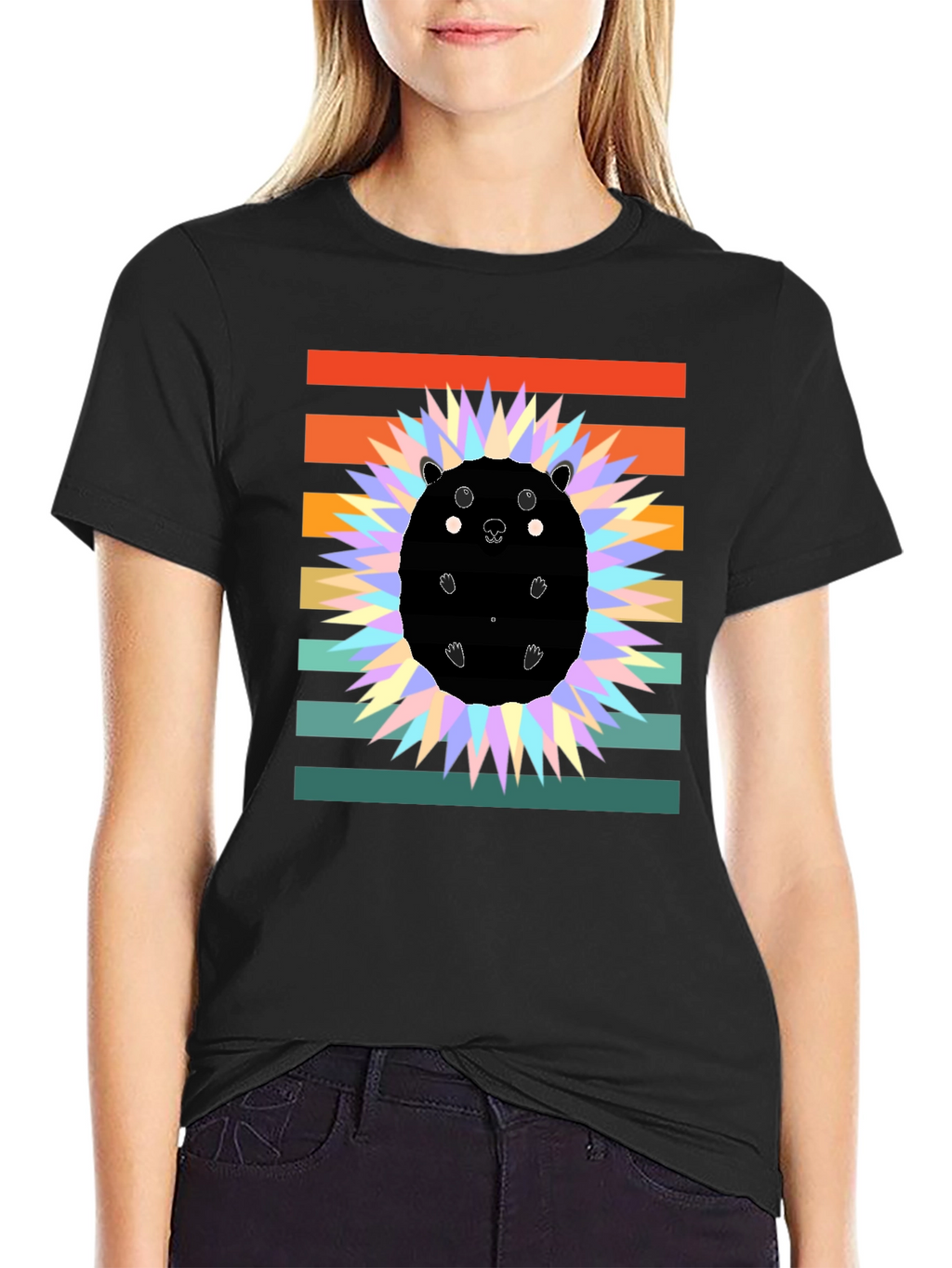 Retro Hedgehog Graphic Tee - Stylish Animal Lover Shirt