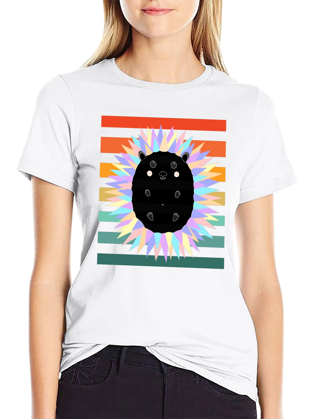 Retro Hedgehog Graphic Tee - Stylish Animal Lover Shirt