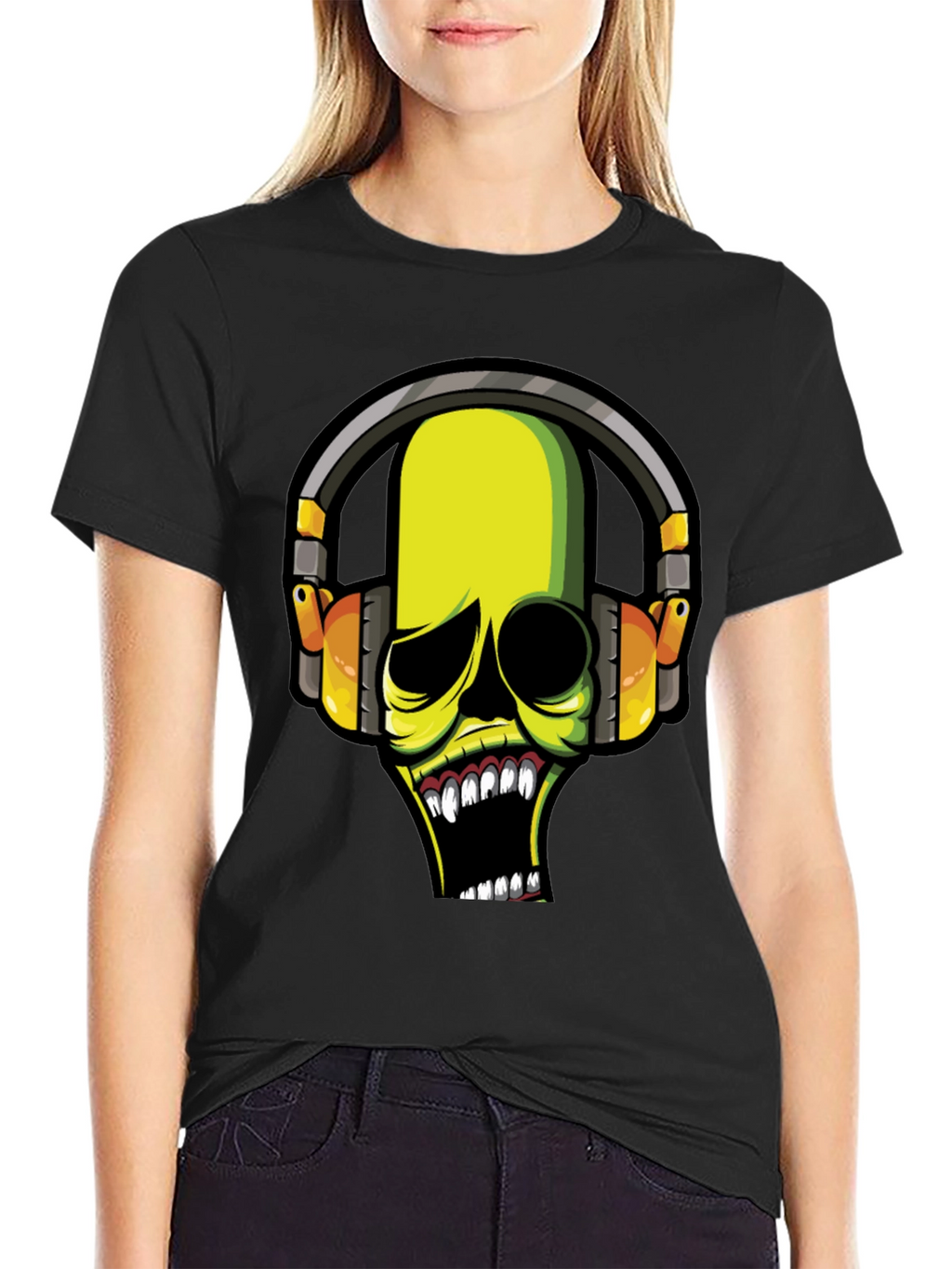 Skull DJ Graphic Tee - Dark T-Shirt