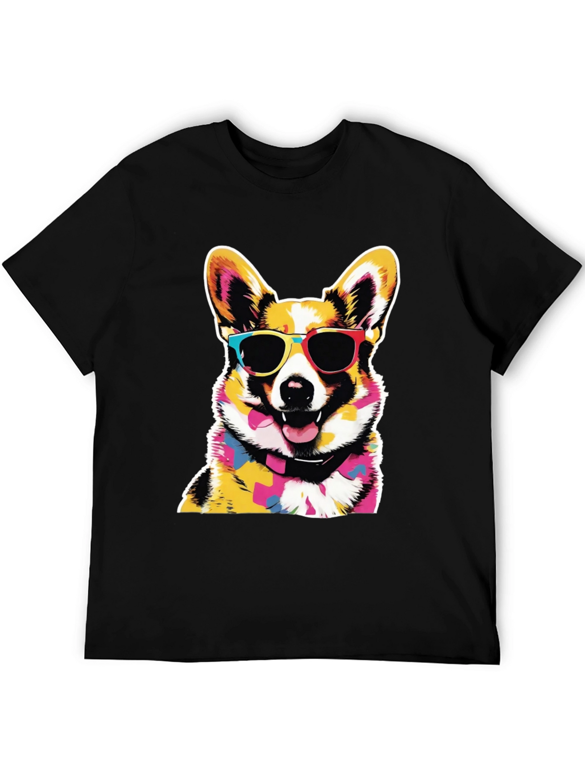Cool Corgi Graphic Black Tee