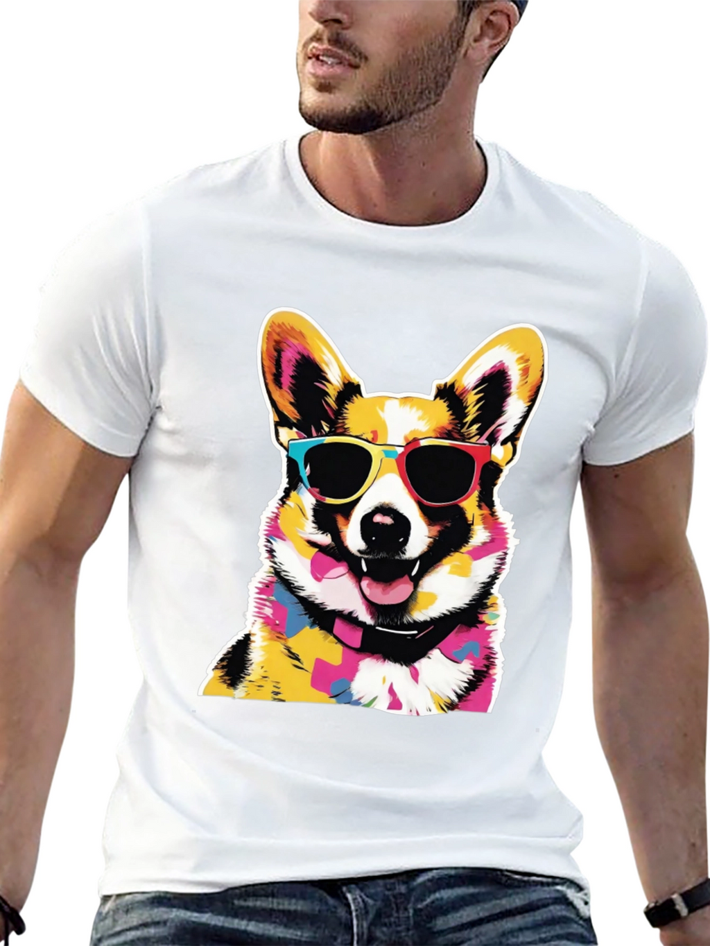 Cool Corgi Graphic Black Tee