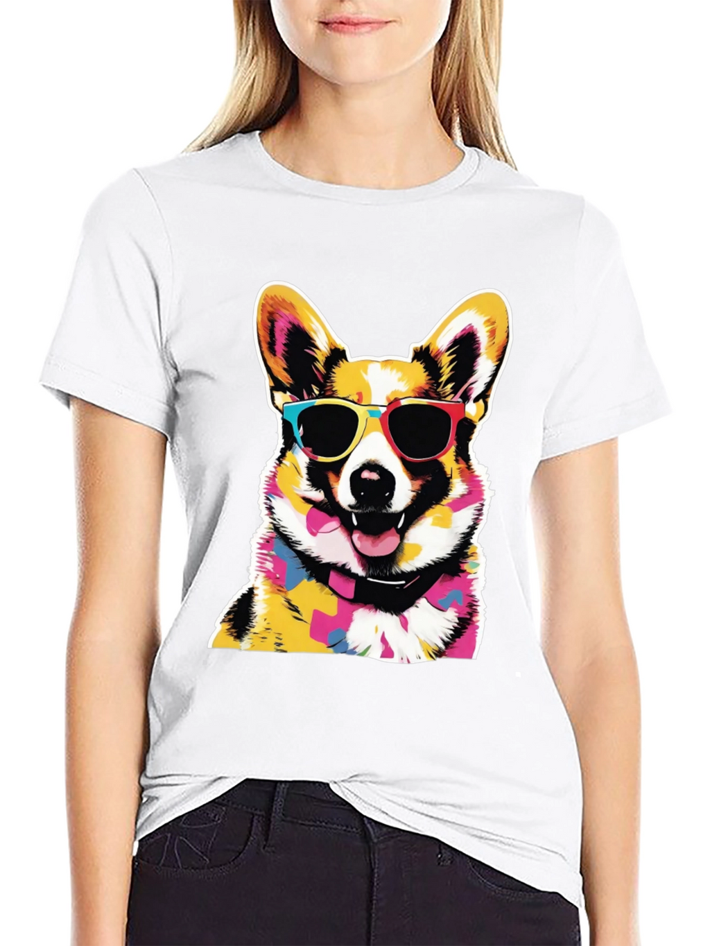 Cool Corgi Graphic Black Tee