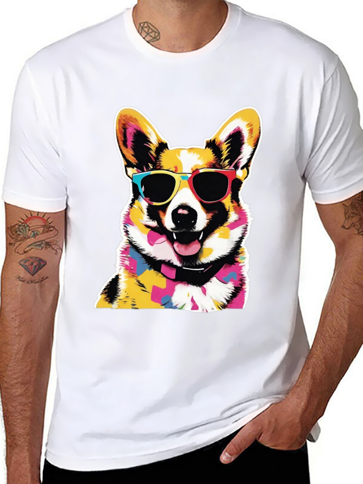 Cool Corgi Graphic Black Tee