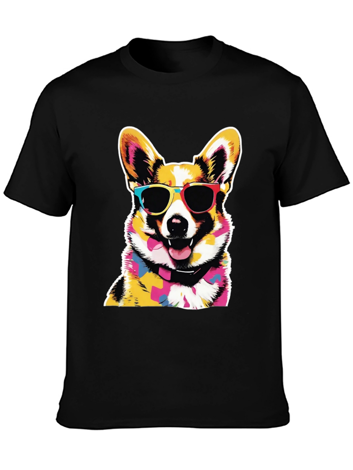 Cool Corgi Graphic Black Tee