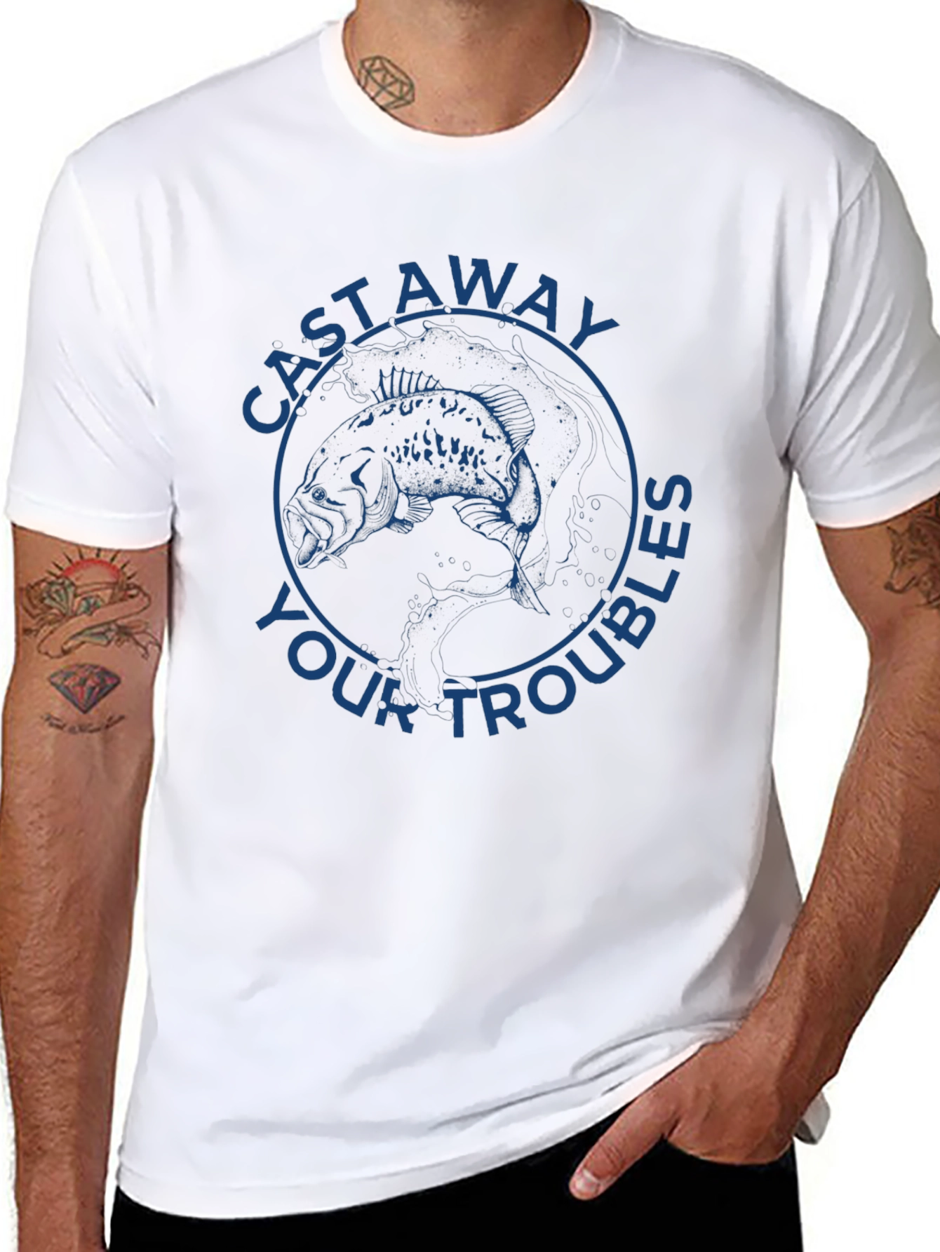 Cast Away Your Troubles Graphic Tee