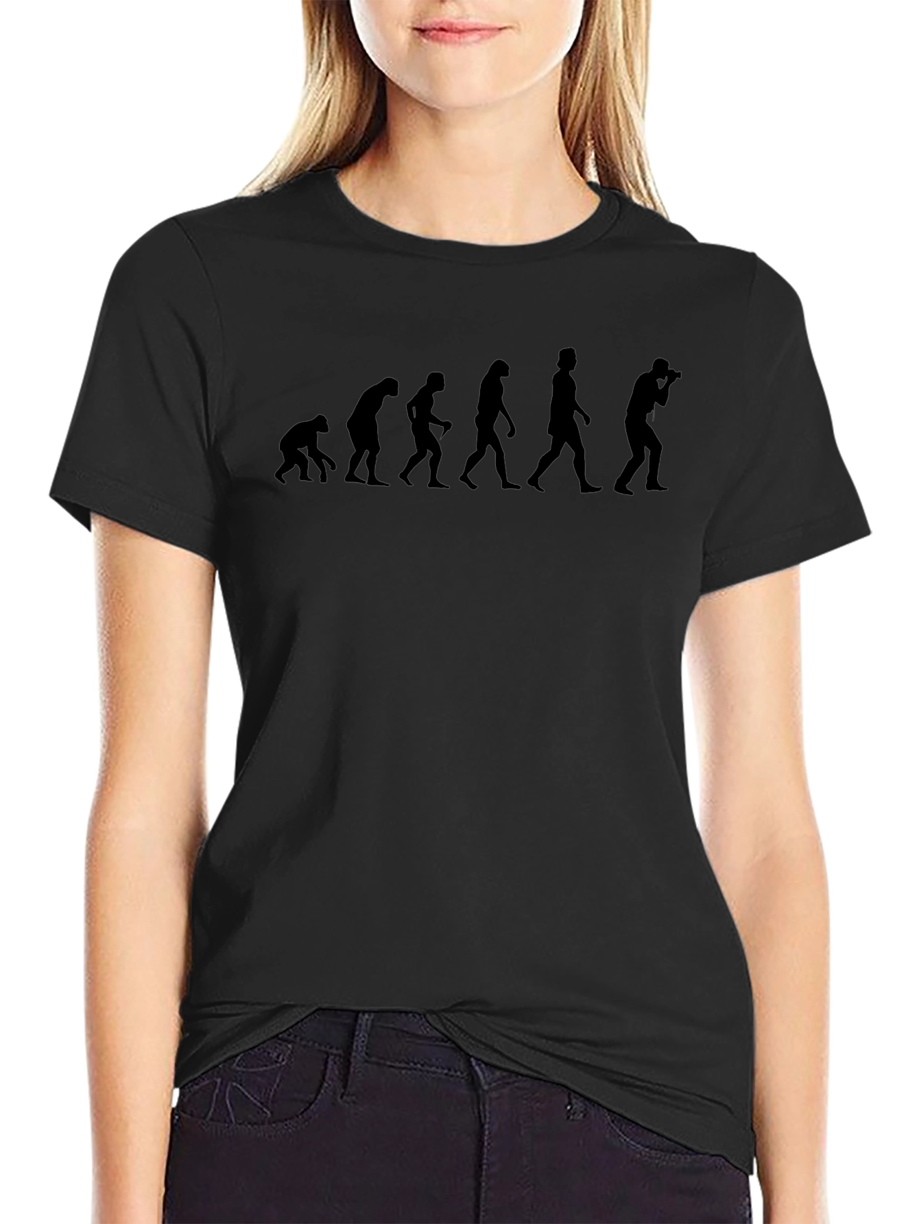 Photographer Evolution Graphic Tee - Black Cotton