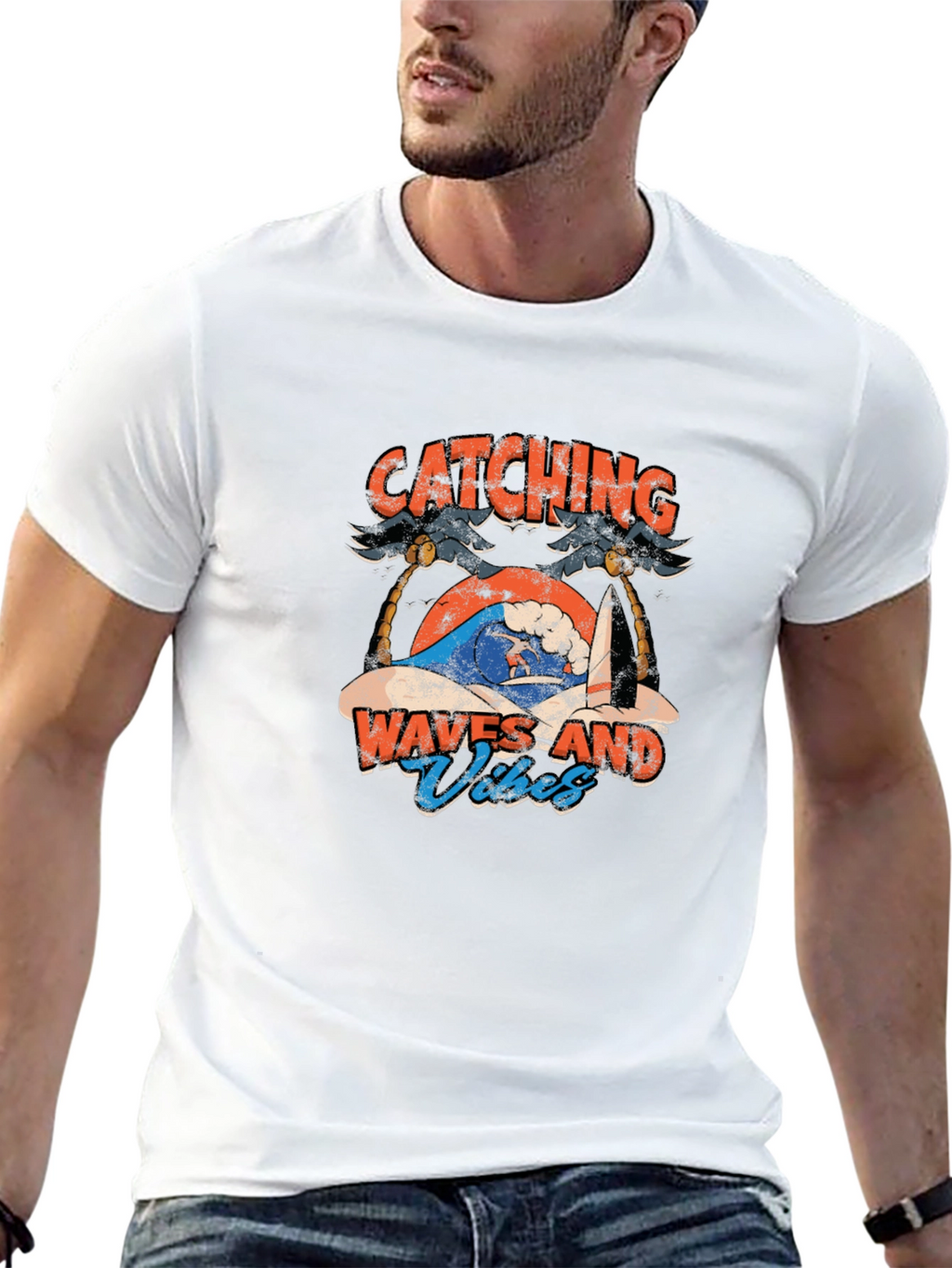 Catching Waves T-Shirt - Surfing Vibes