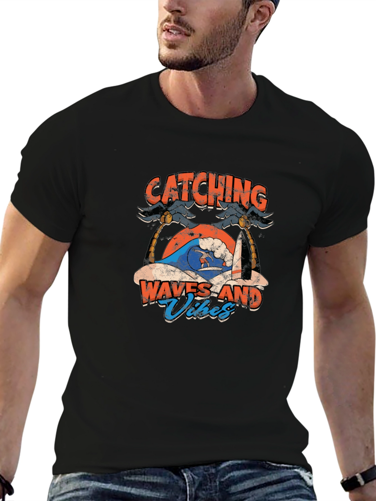 Catching Waves T-Shirt - Surfing Vibes