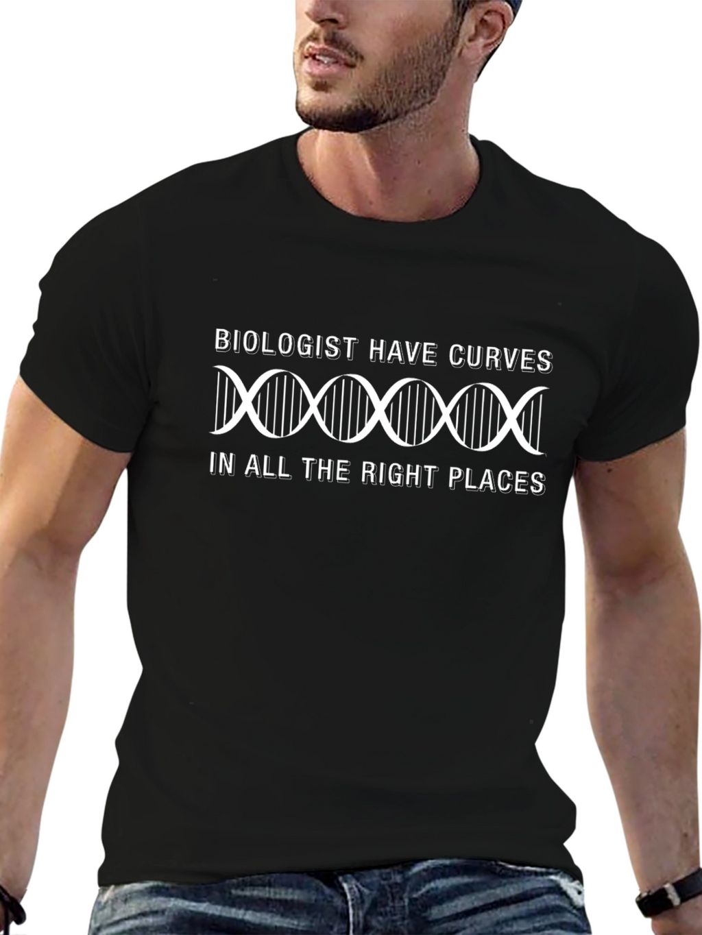 Biologist Curves Graphic T-Shirt - Science Humor Tee