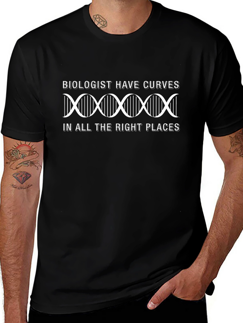 Biologist Curves Graphic T-Shirt - Science Humor Tee