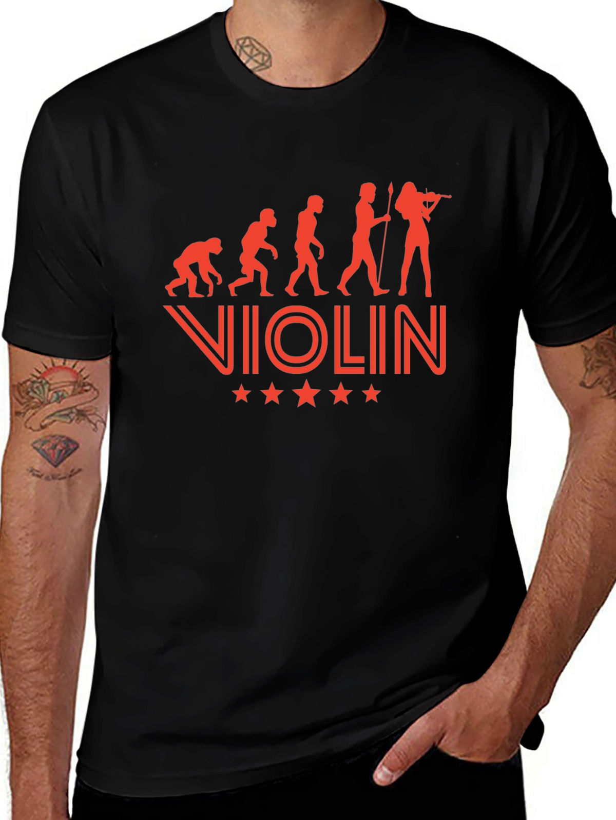 Violin Evolution Graphic Tee