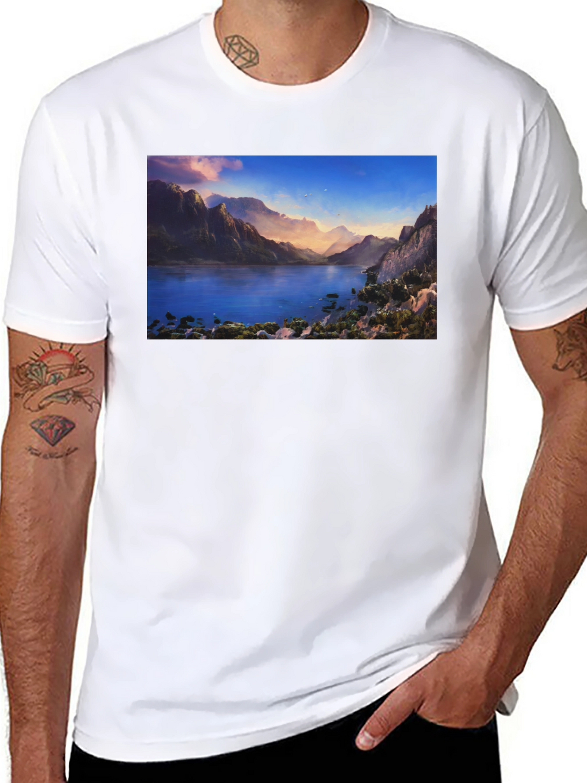 Lake View Graphic Tee - Mens Black T-Shirt