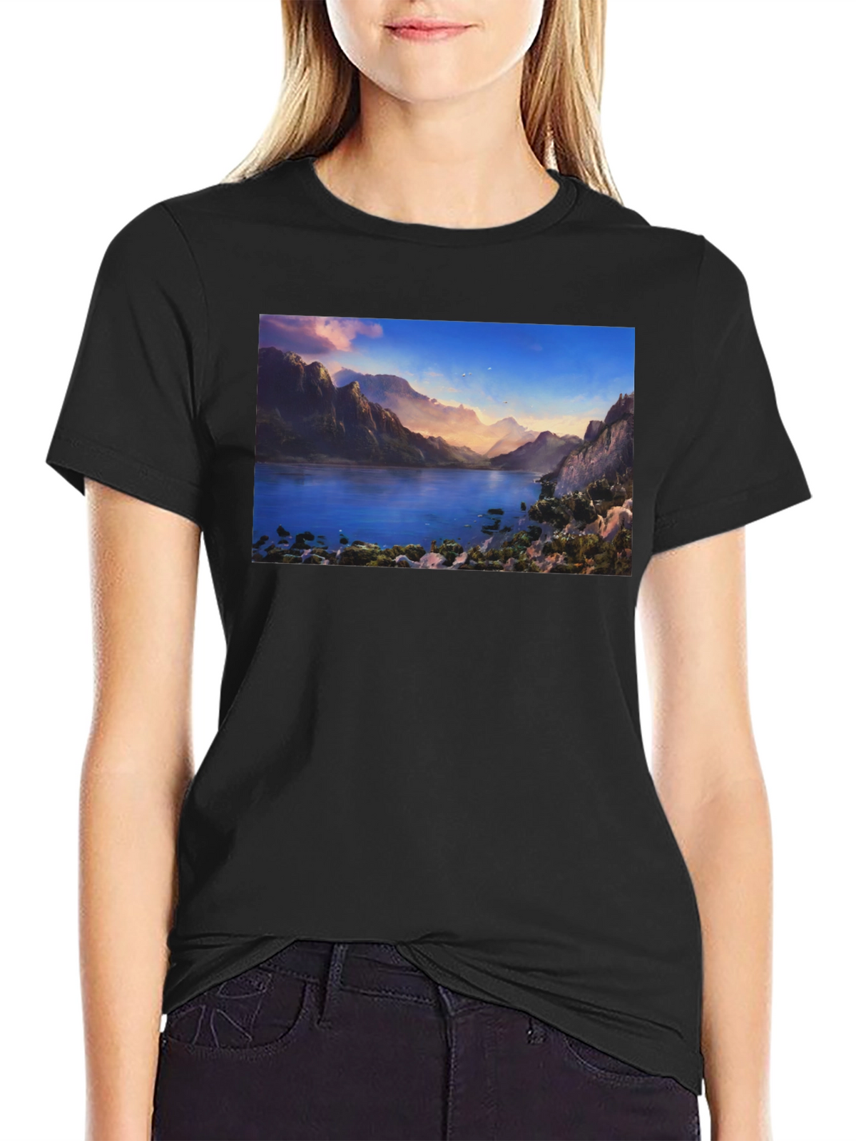 Lake View Graphic Tee - Mens Black T-Shirt