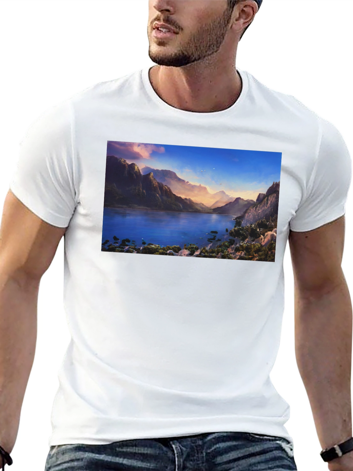 Lake View Graphic Tee - Mens Black T-Shirt