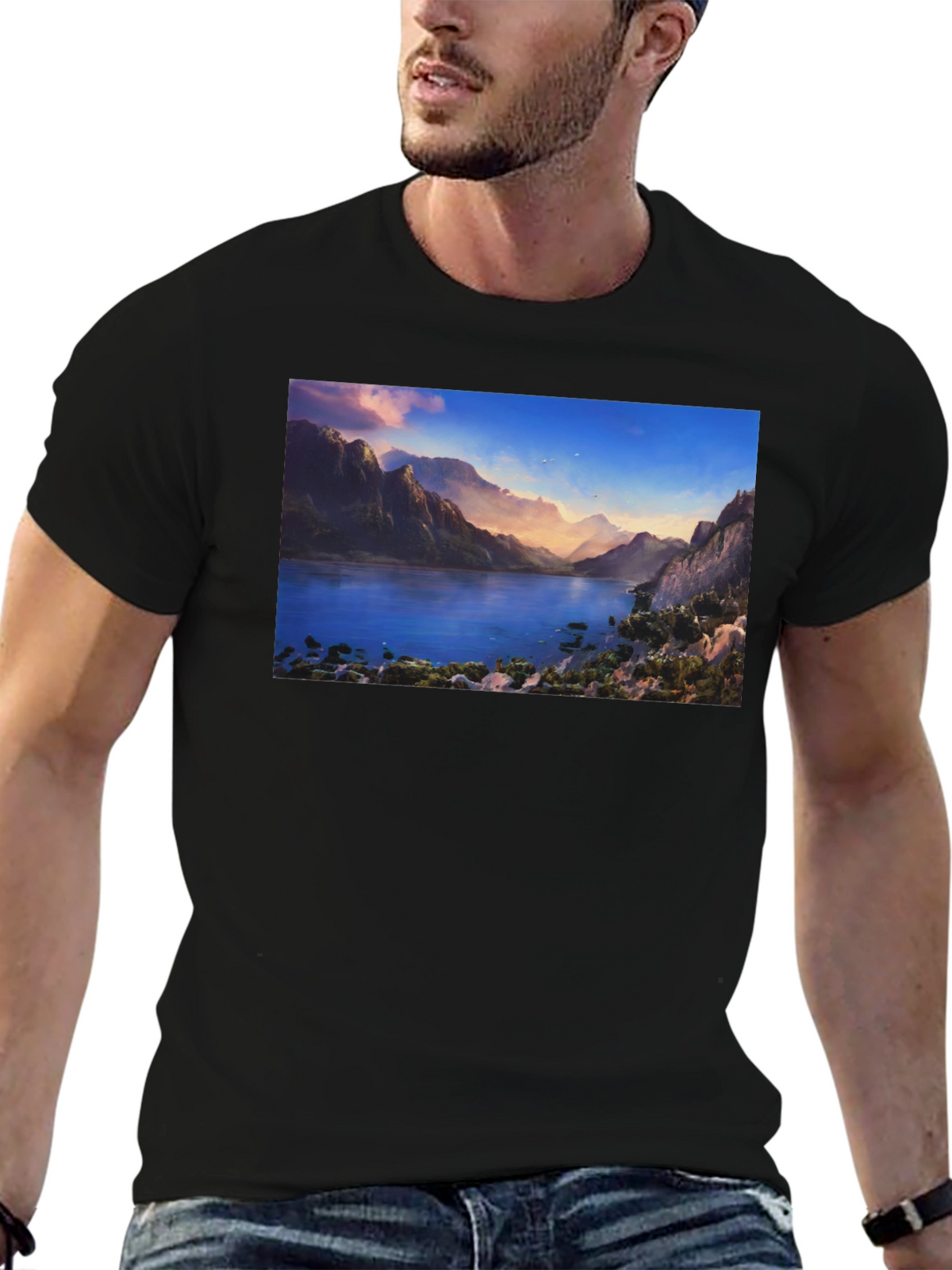 Lake View Graphic Tee - Mens Black T-Shirt