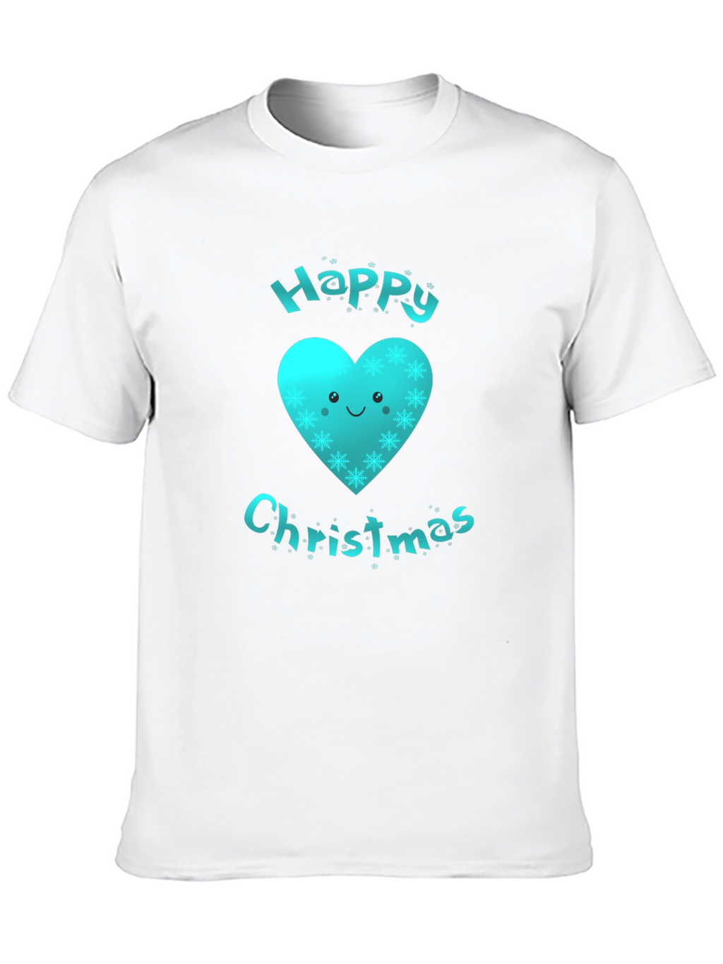Festive Happy Christmas Heart Graphic T-Shirt