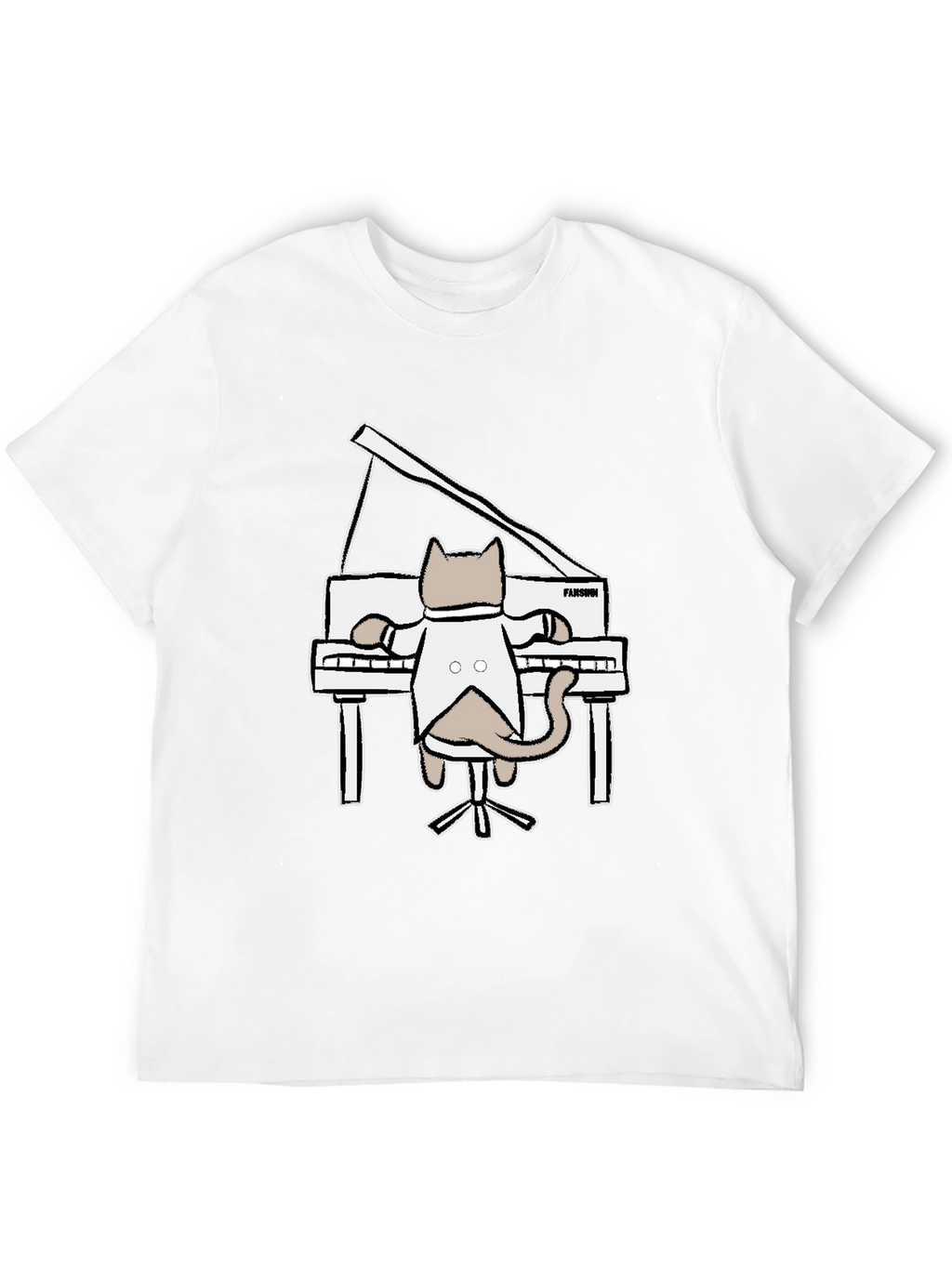 Cat Playing Piano Graphic T-Shirt