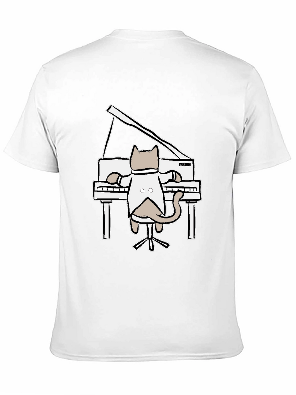 Cat Playing Piano Graphic T-Shirt