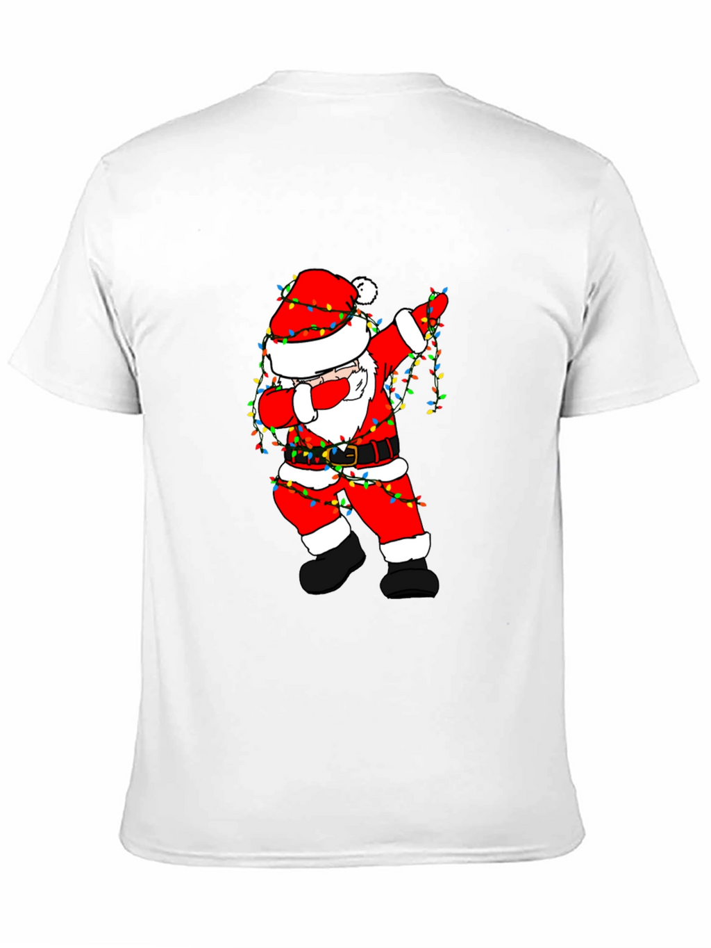 Dabbing Santa Christmas Lights Graphic Tee