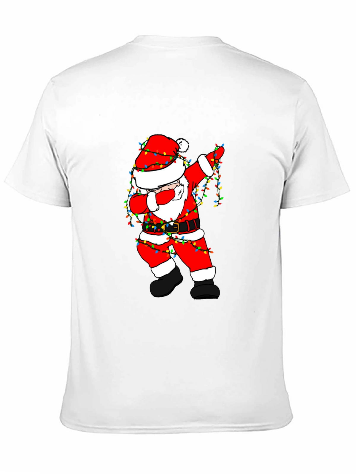 Dabbing Santa Christmas Lights Graphic Tee
