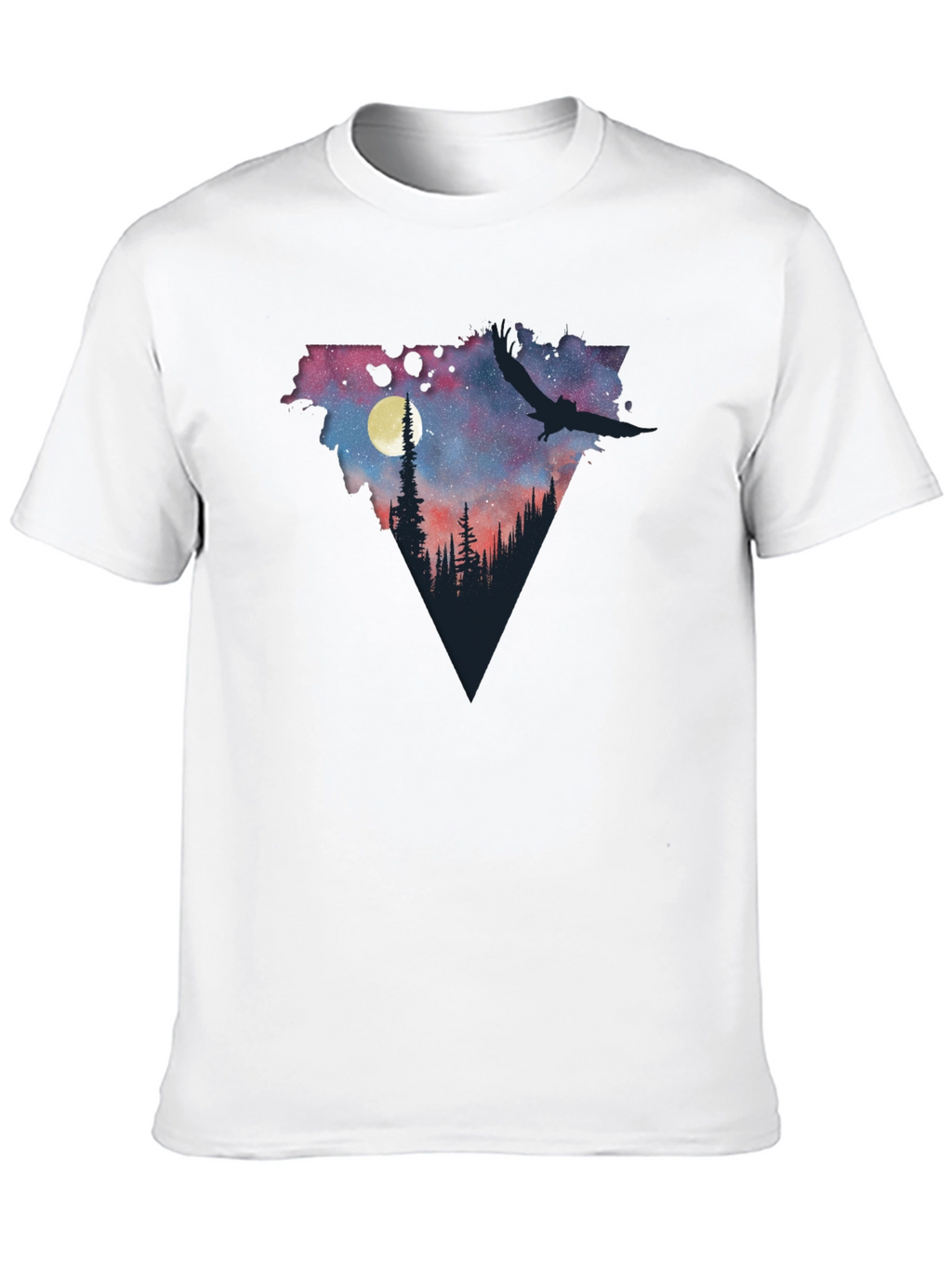 Night Sky Forest Scene Graphic T-Shirt