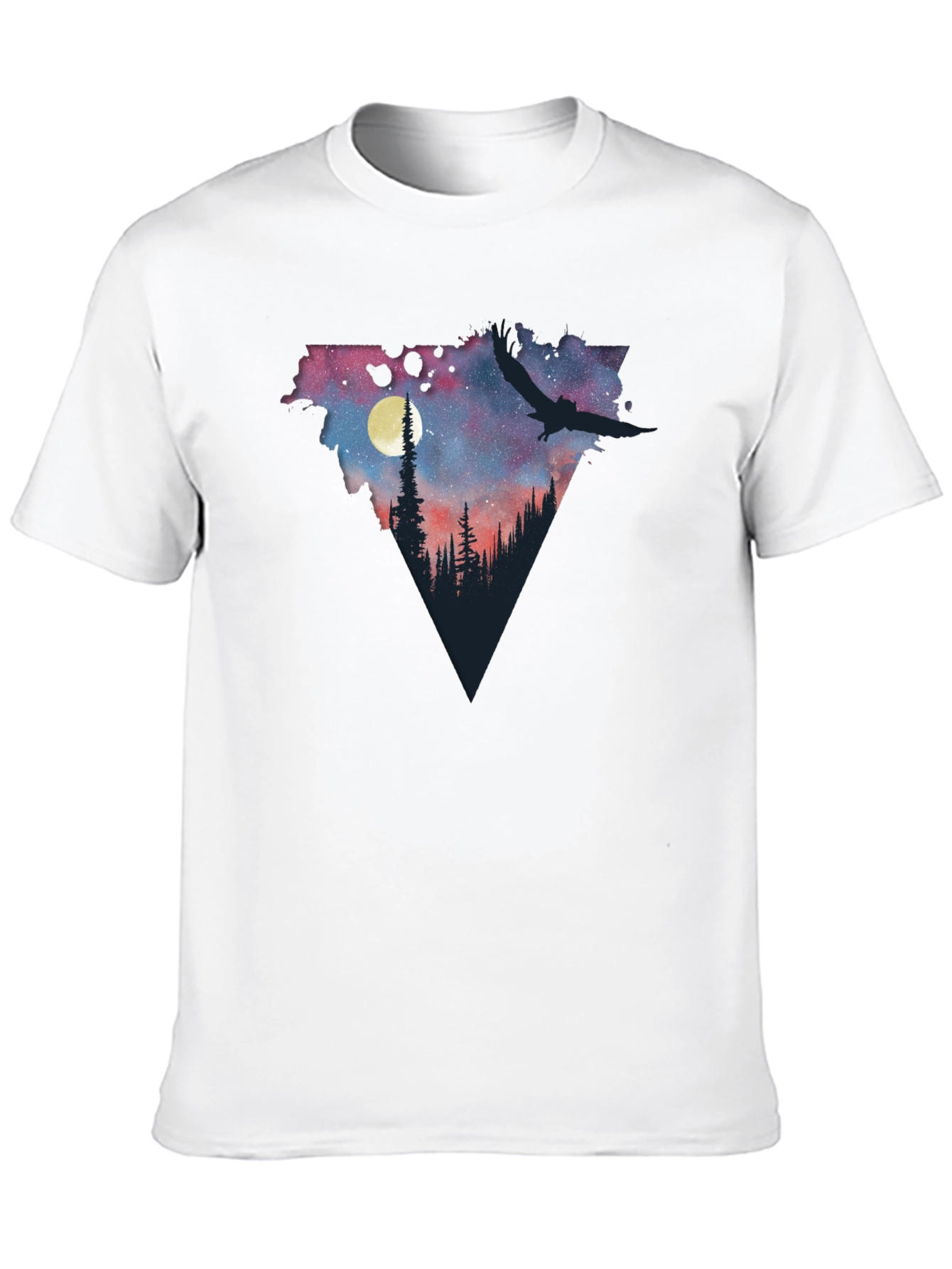 Night Sky Forest Scene Graphic T-Shirt