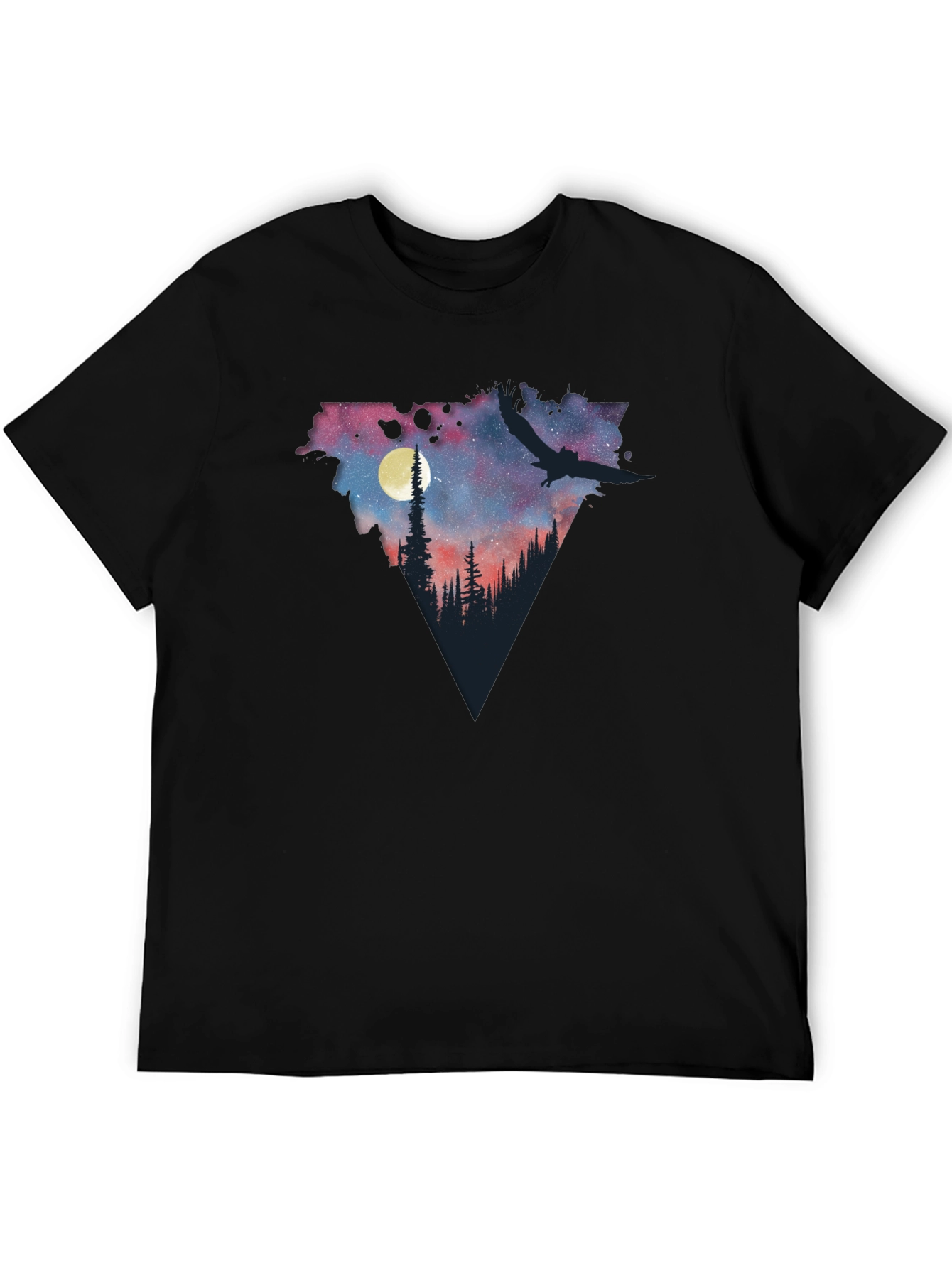 Night Sky Forest Scene Graphic T-Shirt