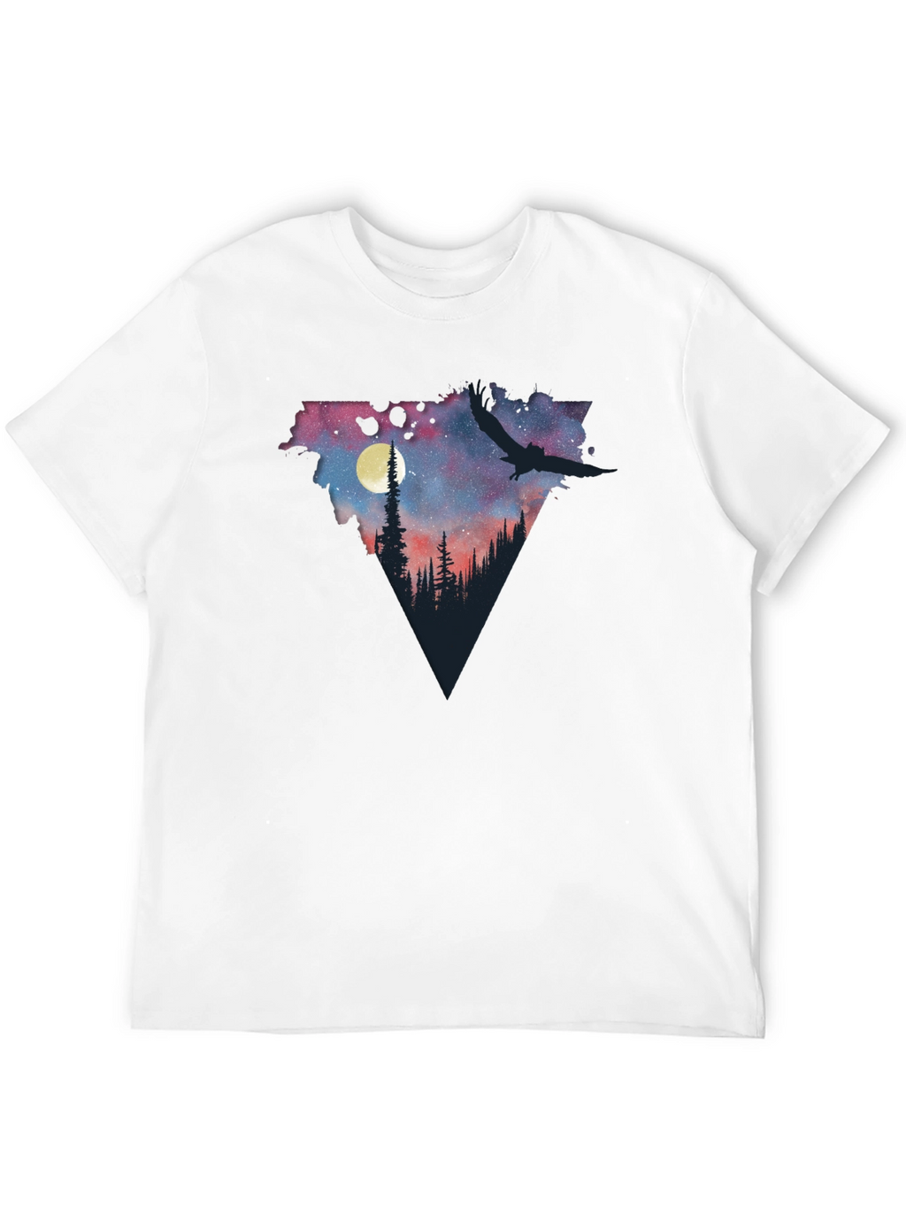 Night Sky Forest Scene Graphic T-Shirt