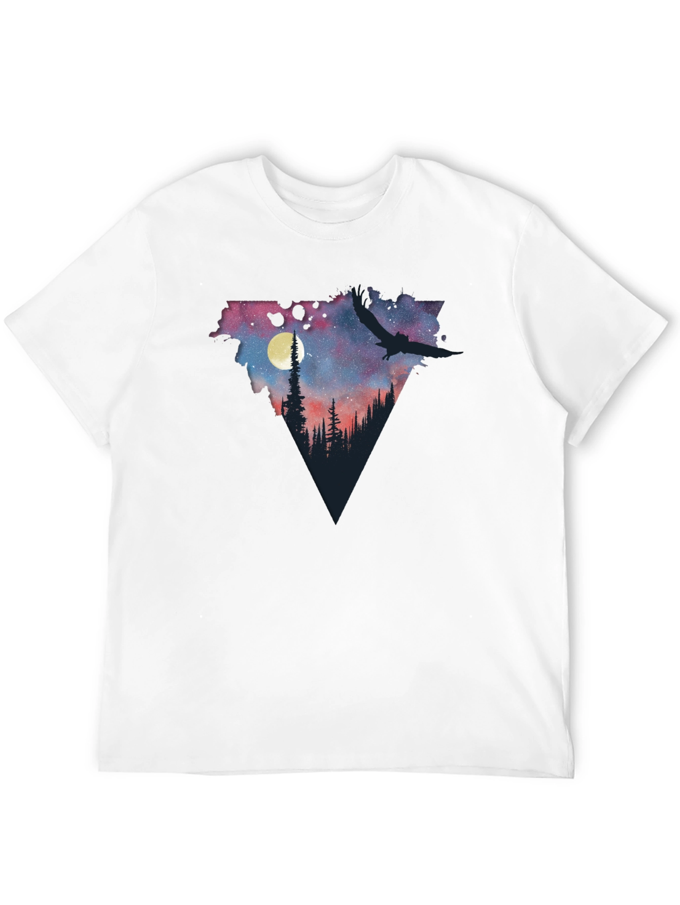 Night Sky Forest Scene Graphic T-Shirt