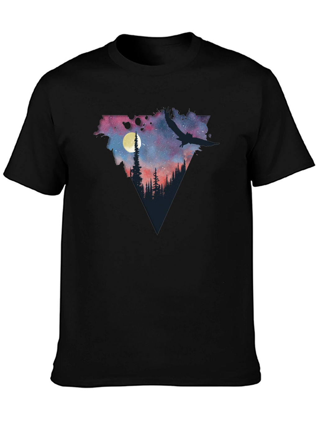 Night Sky Forest Scene Graphic T-Shirt