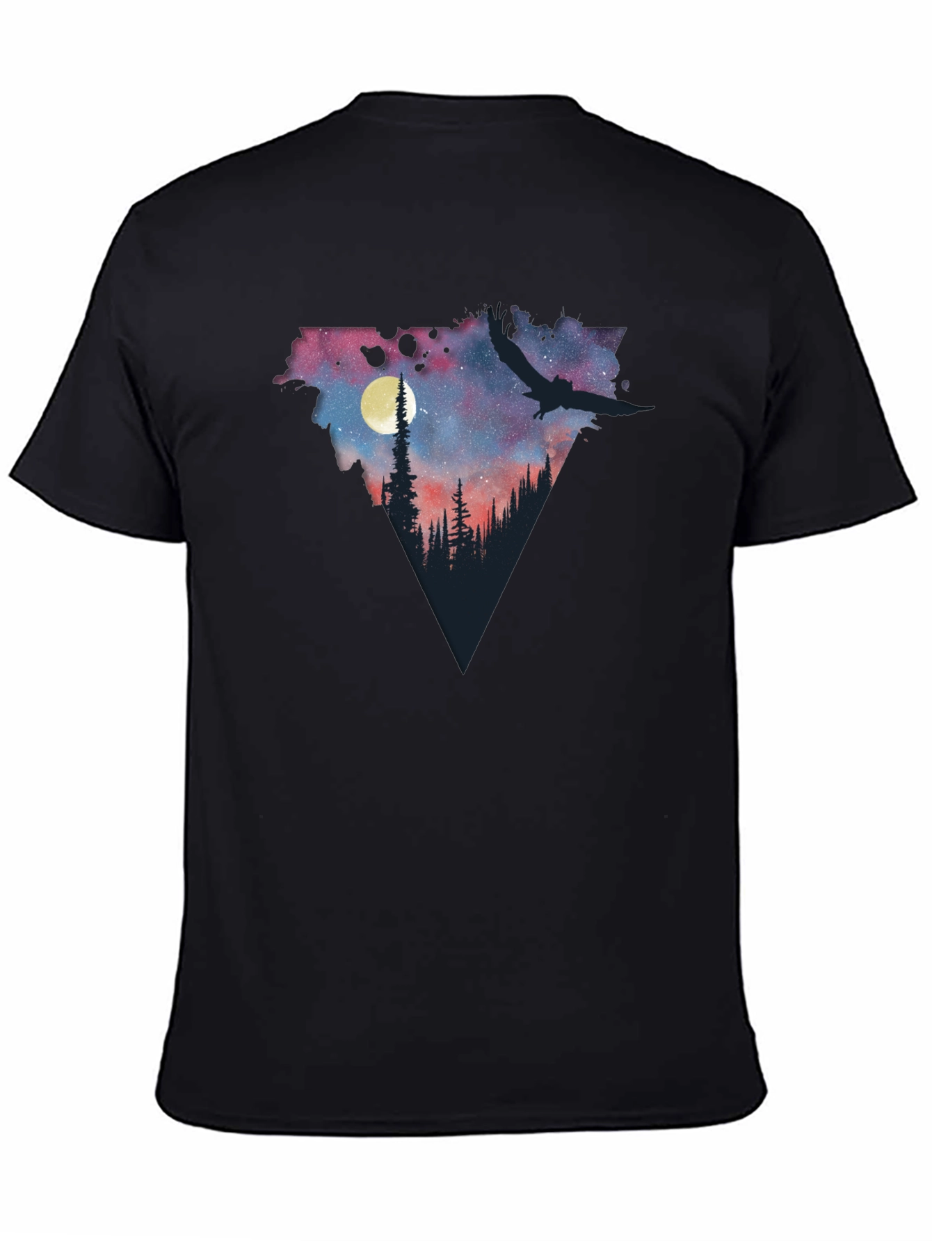 Night Sky Forest Scene Graphic T-Shirt