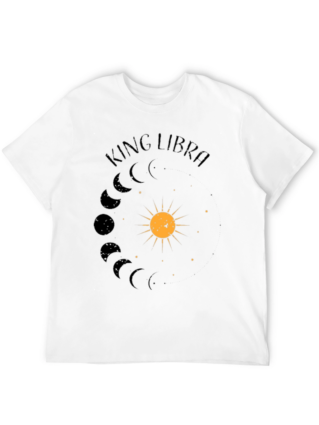 King Libra Zodiac Sign T-Shirt - Black Cotton