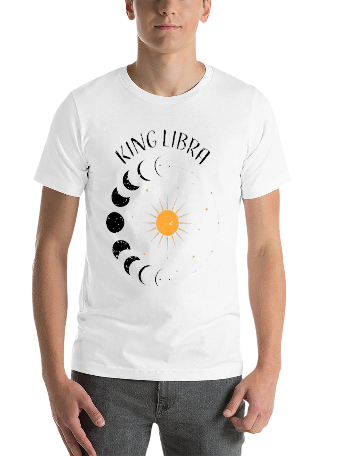 King Libra Zodiac Sign T-Shirt - Black Cotton