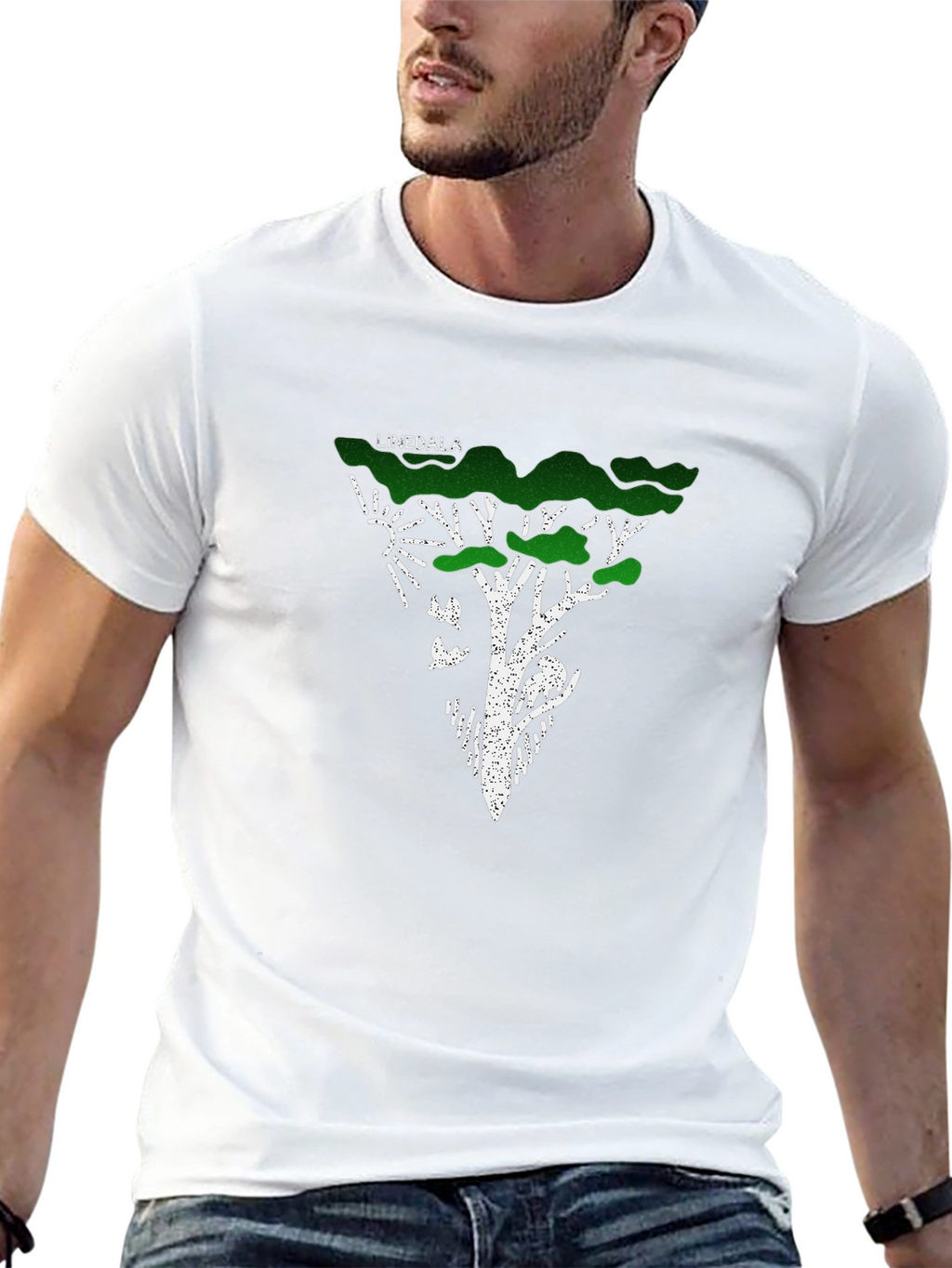Linedala Nature Tree Graphic Black T-Shirt