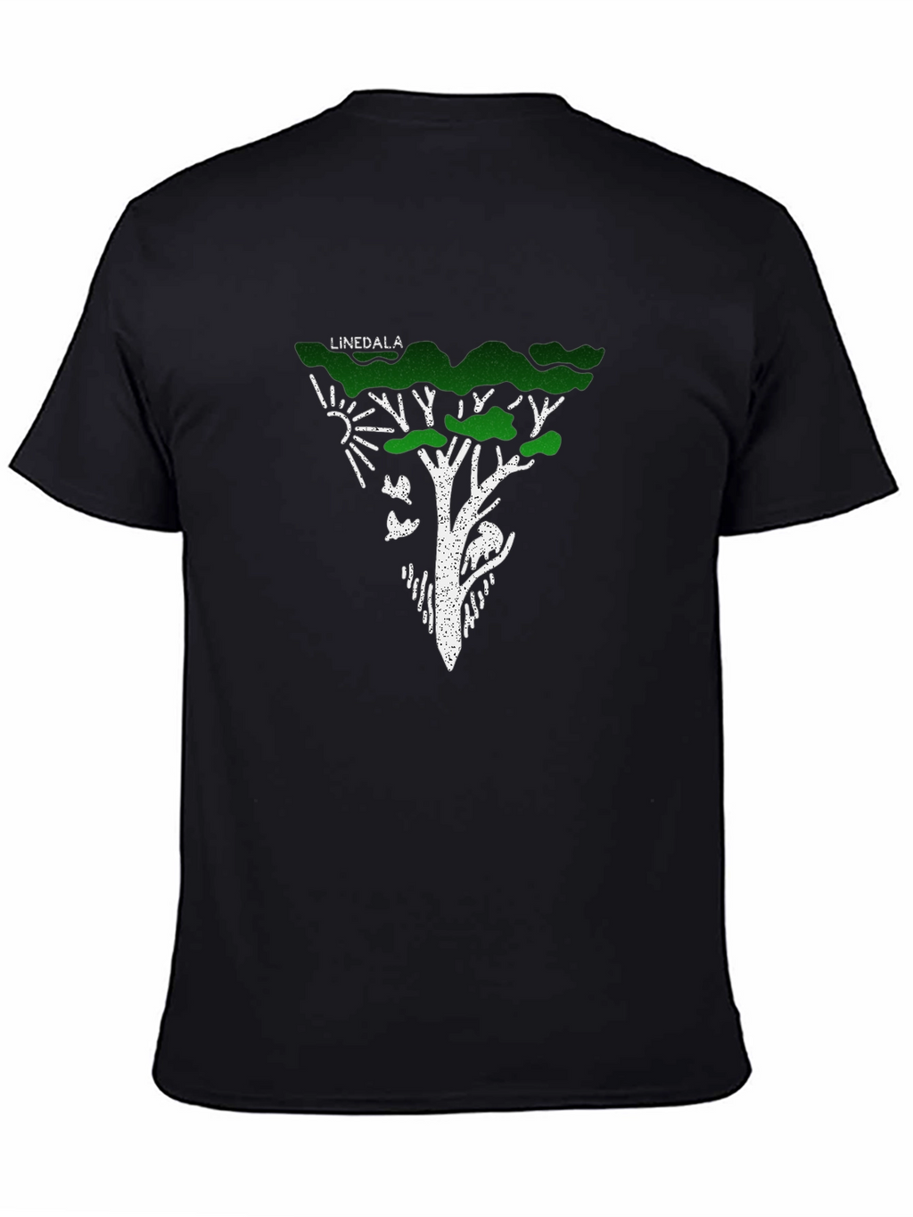 Linedala Nature Tree Graphic Black T-Shirt
