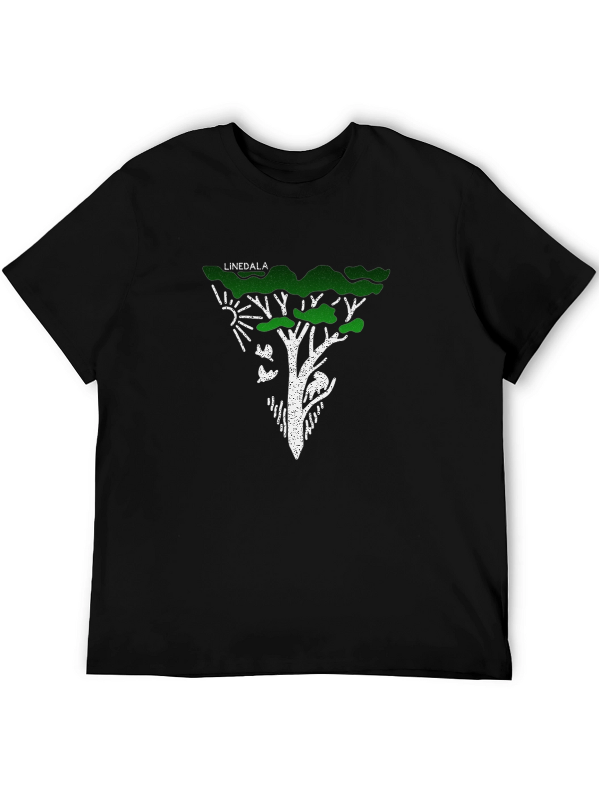 Linedala Nature Tree Graphic Black T-Shirt