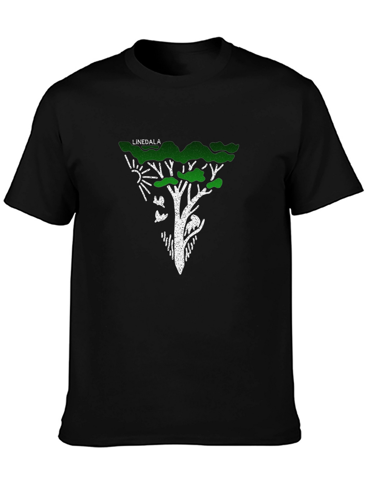 Linedala Nature Tree Graphic Black T-Shirt