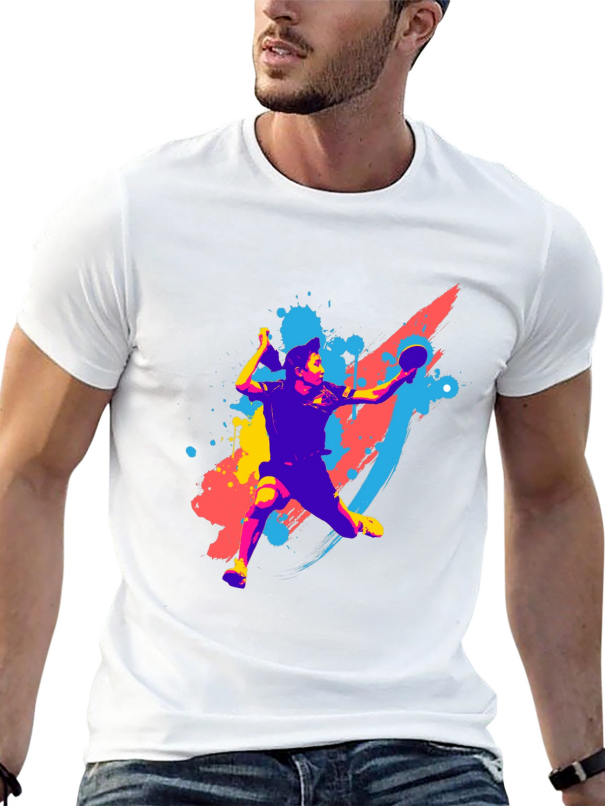 Table Tennis Player Graphic Tee - Sporty Style