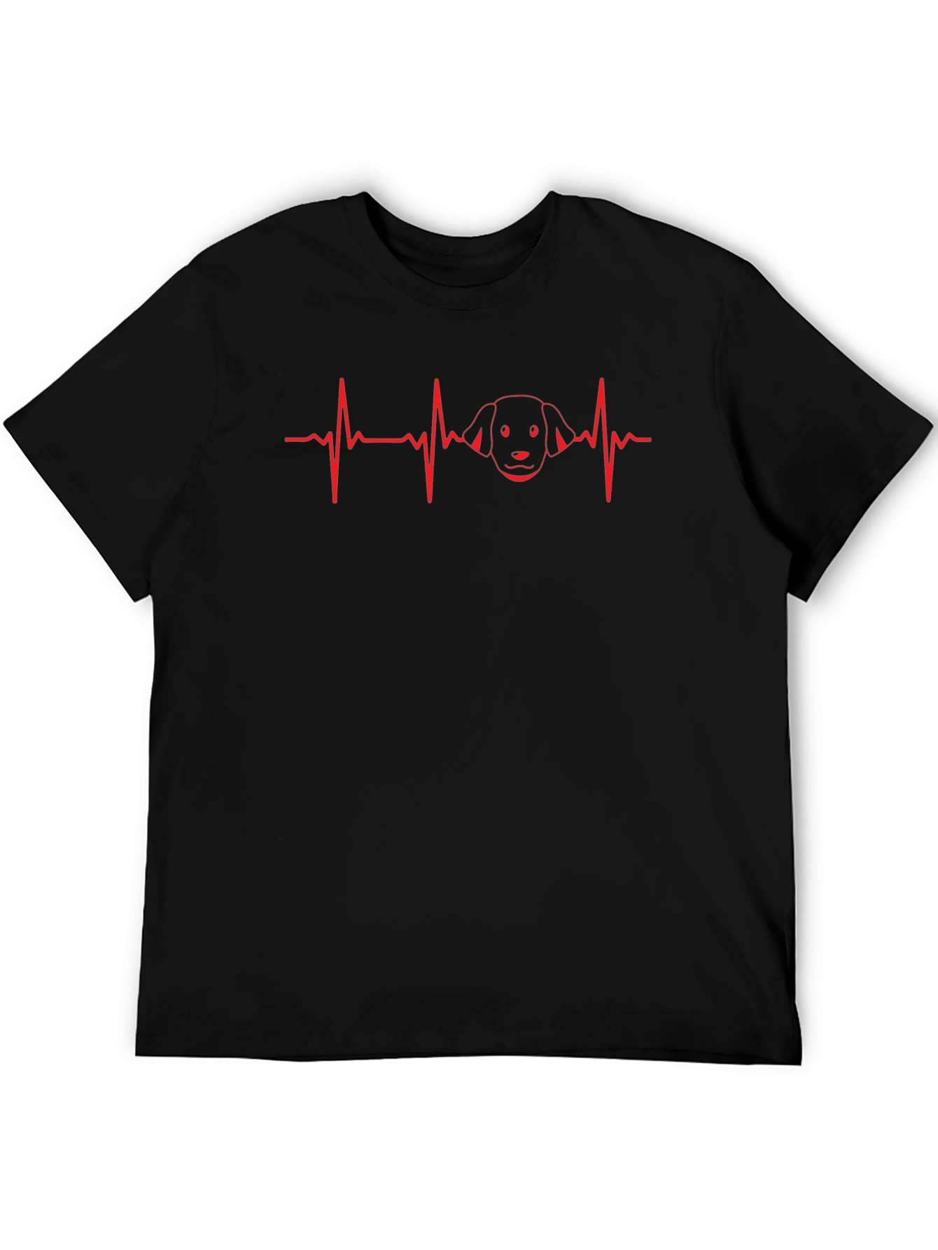 Dog Lover ECG Heartbeat Graphic Tee