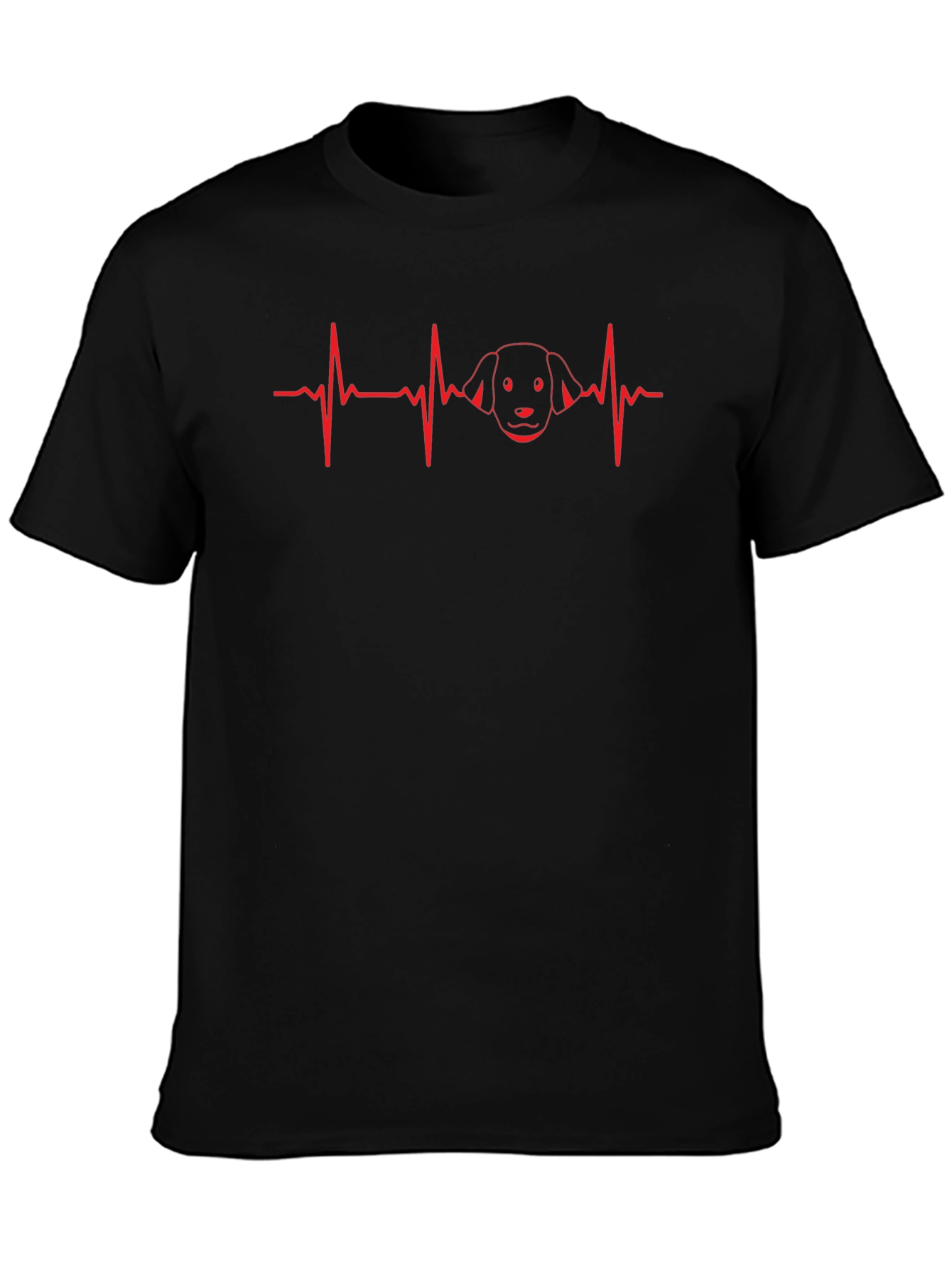 Dog Lover ECG Heartbeat Graphic Tee