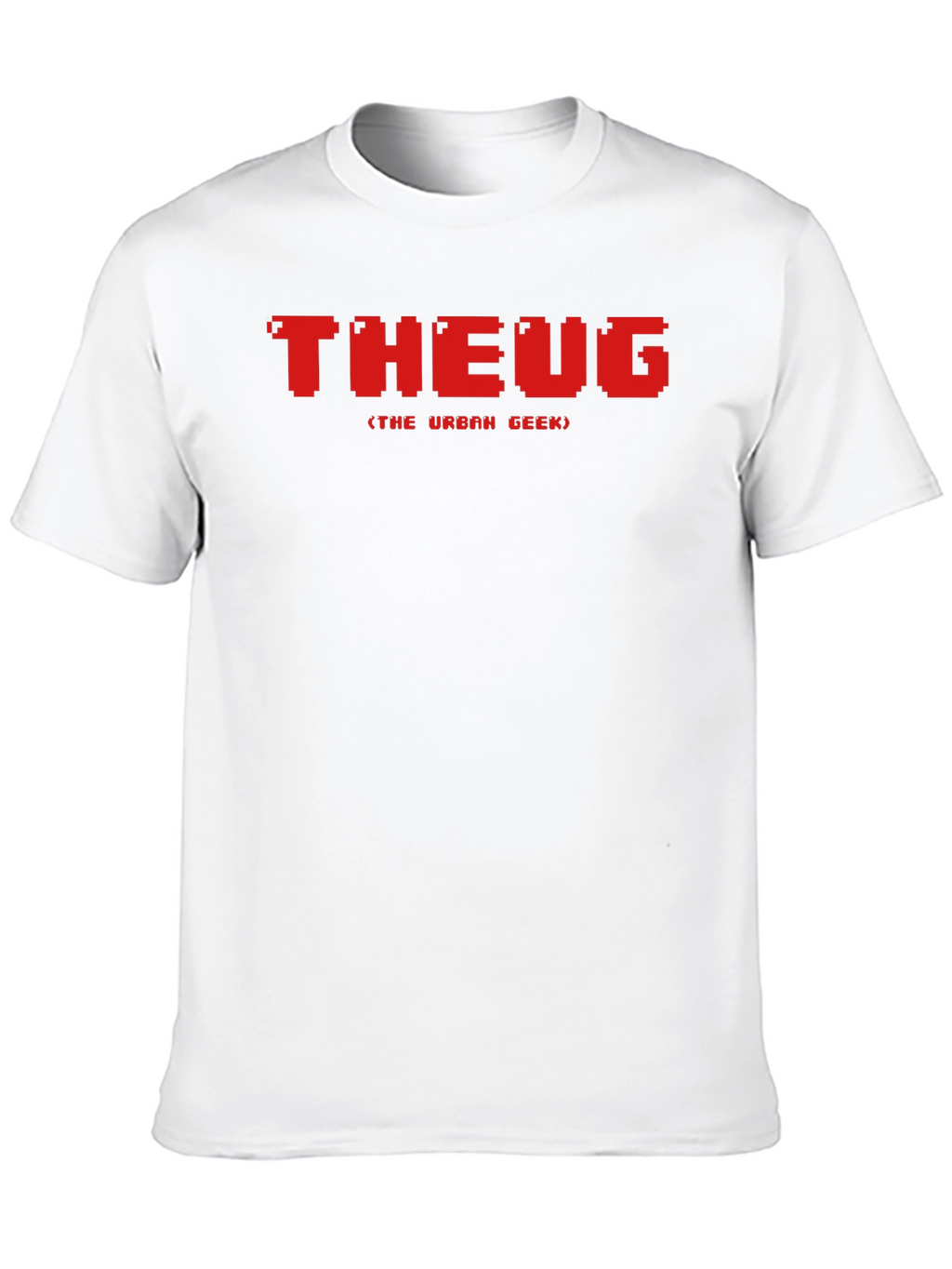 THEUG Urban Geek Pixelated Red Graphic Black T-Shirt