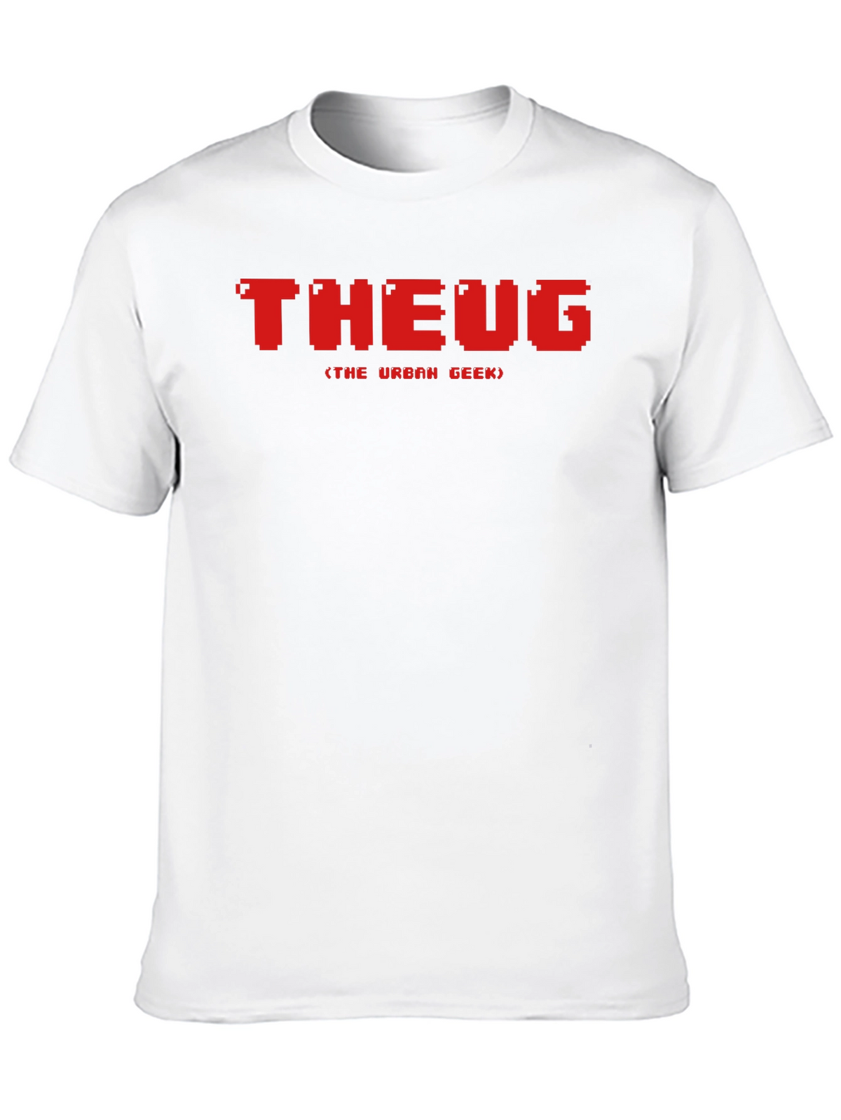 THEUG Urban Geek Pixelated Red Graphic Black T-Shirt