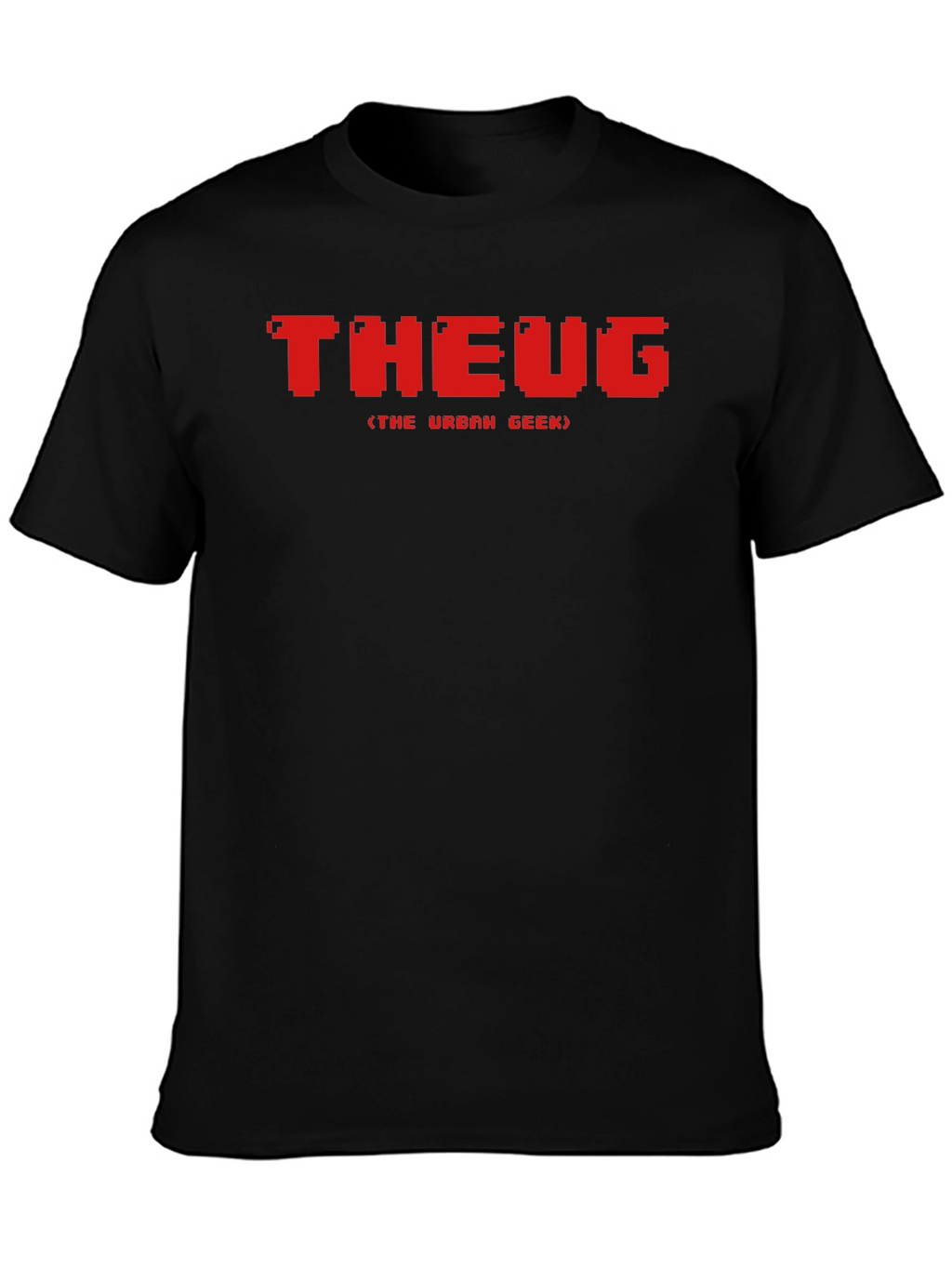 THEUG Urban Geek Pixelated Red Graphic Black T-Shirt