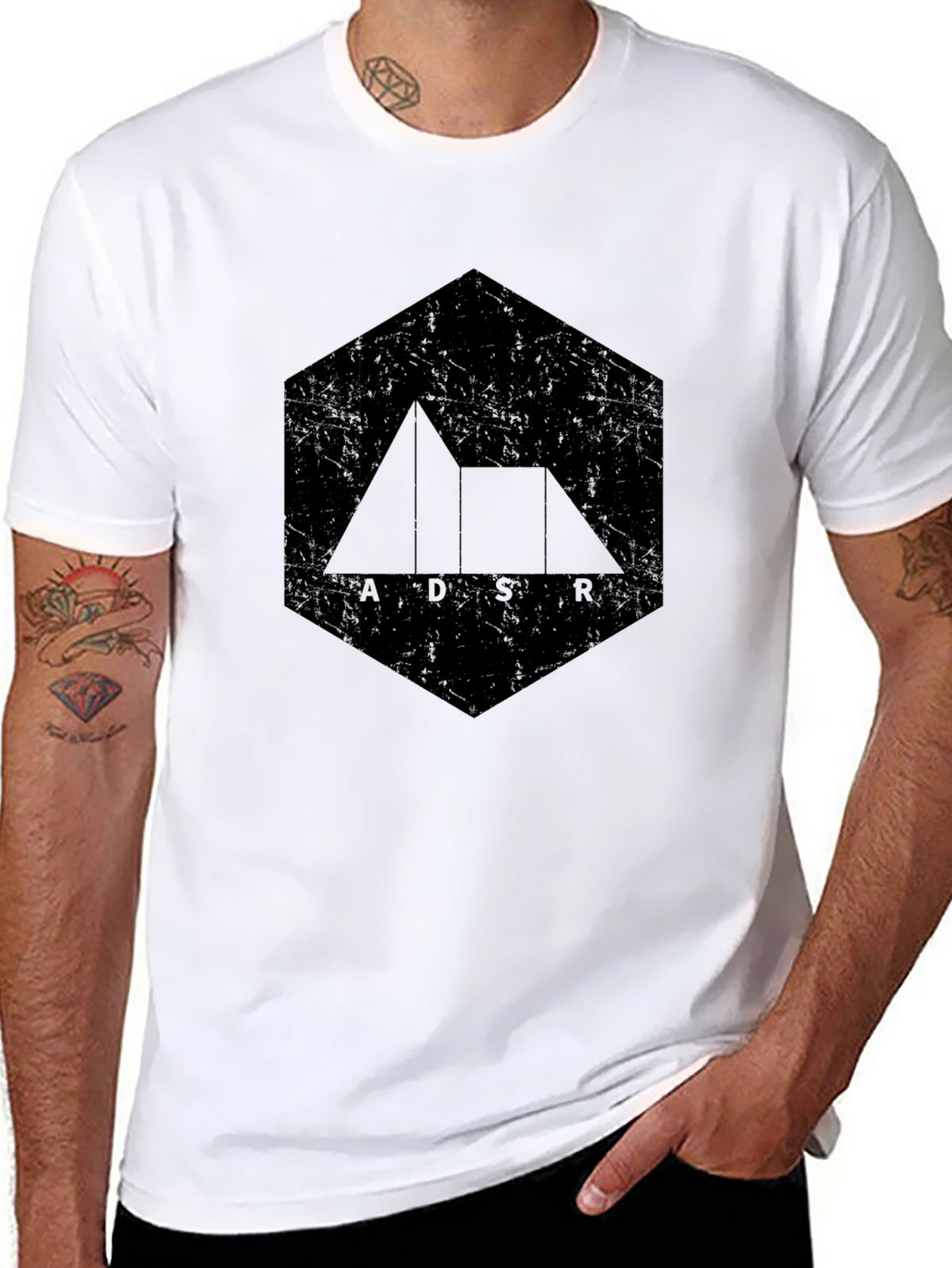 ADSR Synth Black Tee - Unique Music Producer Shirt