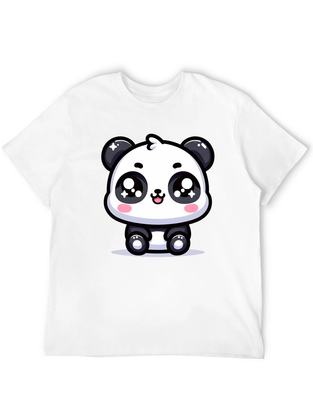Cute Panda Graphic T-Shirt - Black