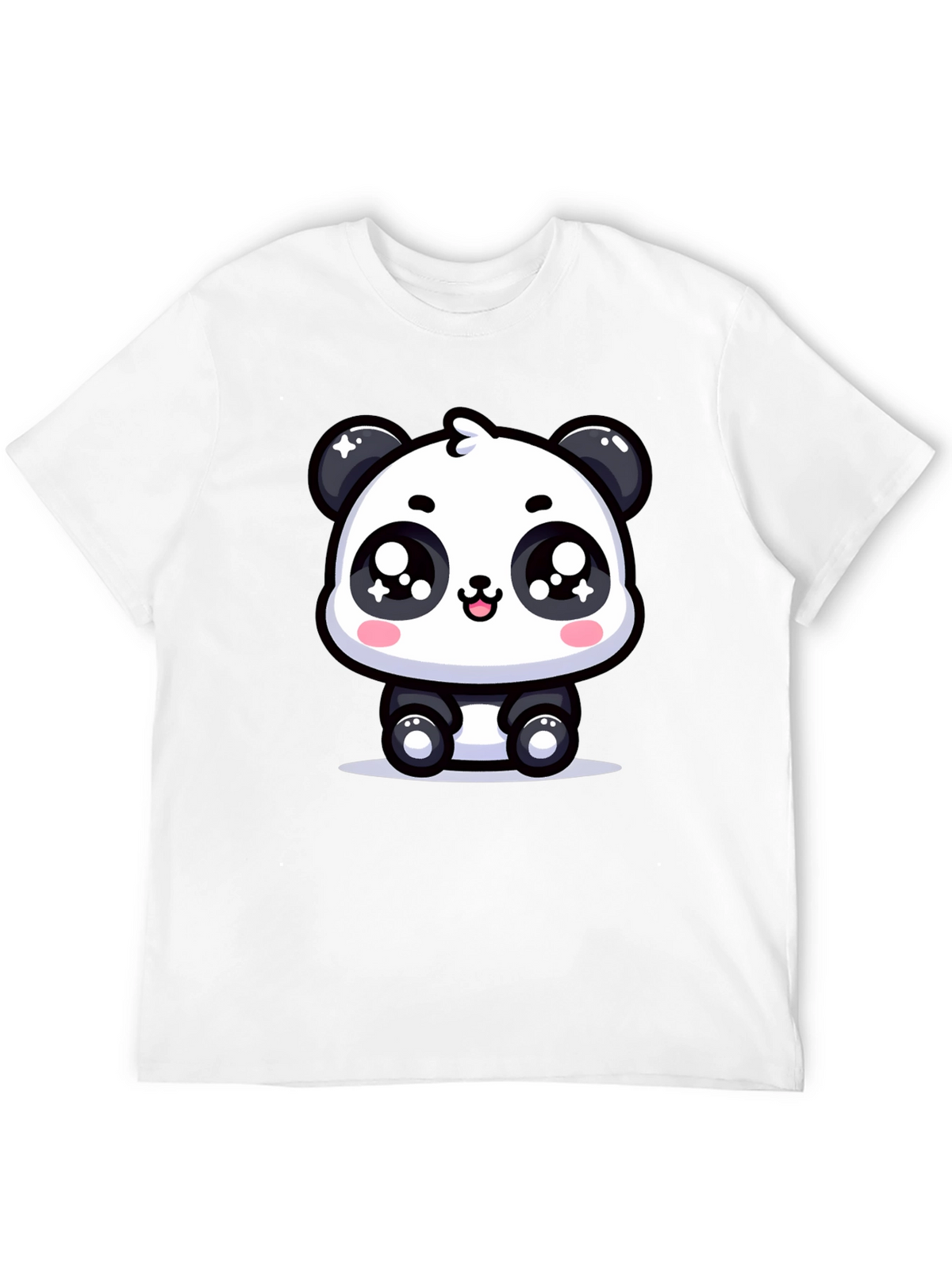 Cute Panda Graphic T-Shirt - Black